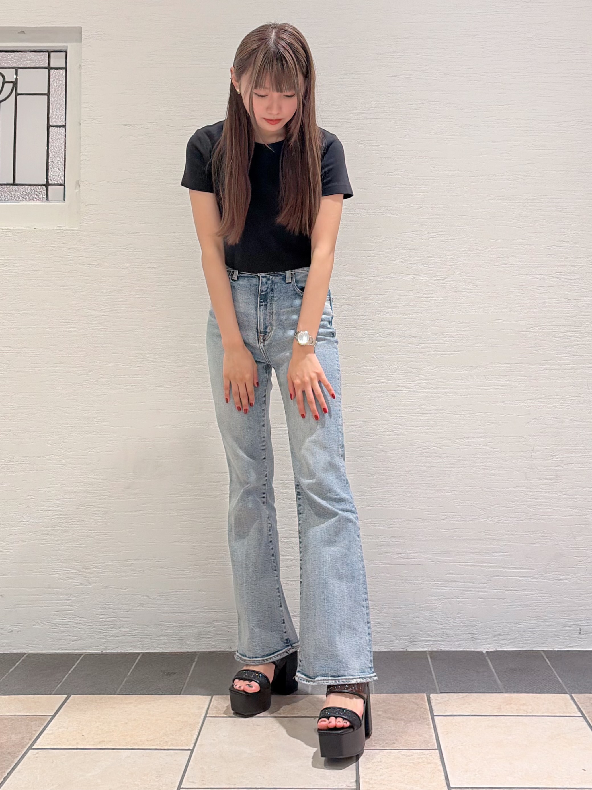 suzuhaさんの「ESPERANZA｜【ラク盛り】厚底ミュールサンダル」を使ったコーディネート