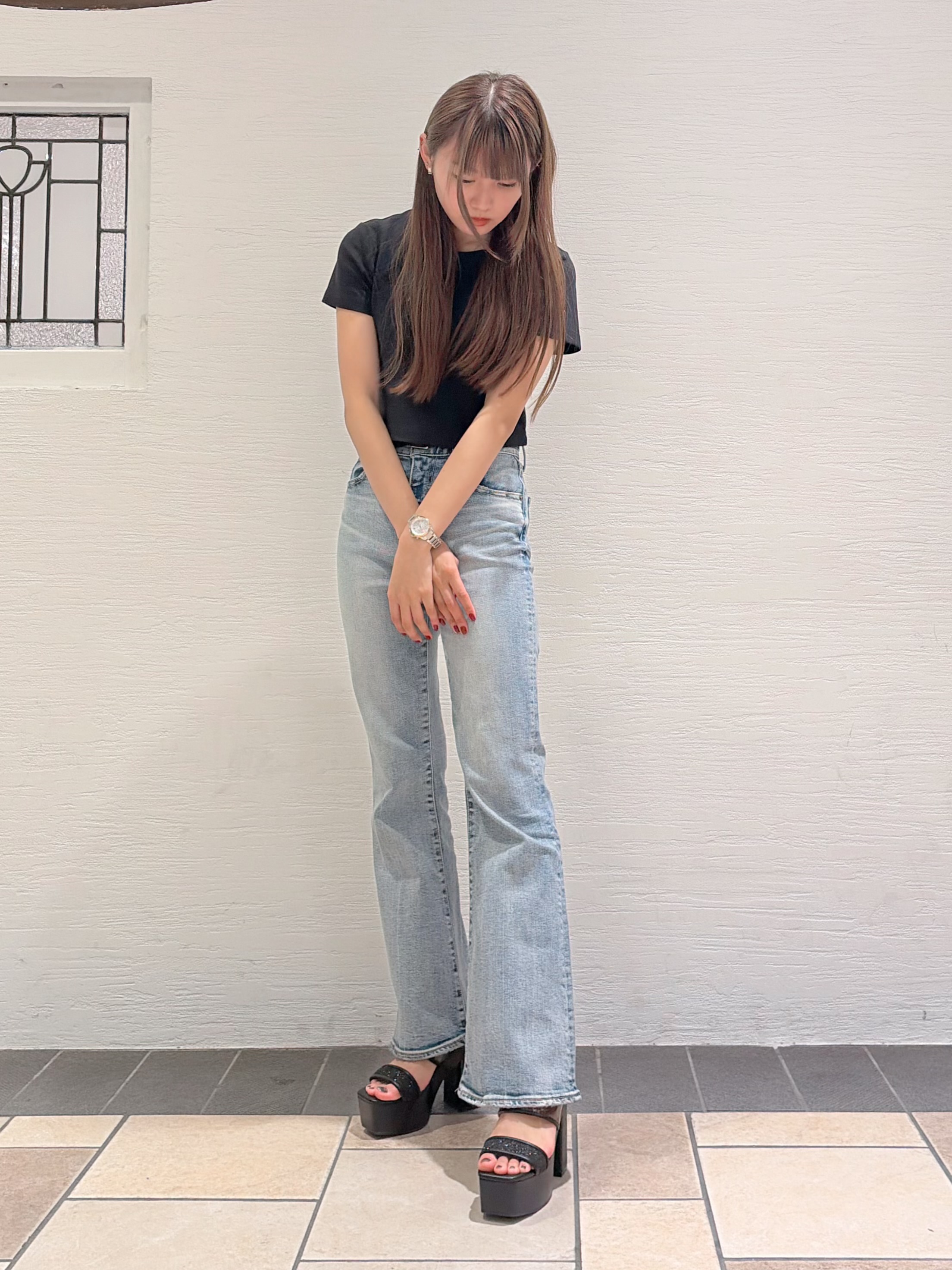 suzuhaさんの「ESPERANZA｜【ラク盛り】厚底ミュールサンダル」を使ったコーディネート