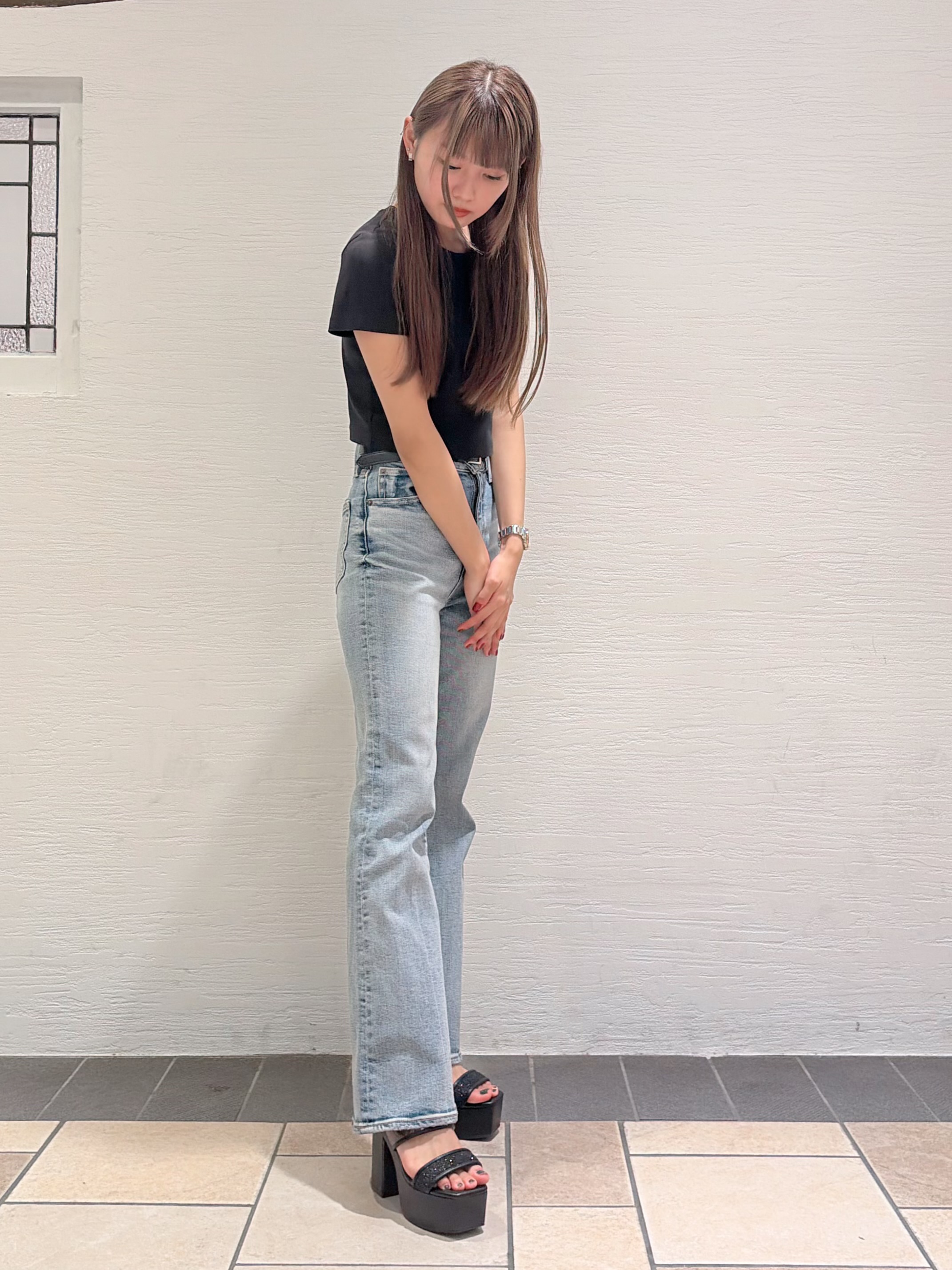 suzuhaさんの「ESPERANZA｜【ラク盛り】厚底ミュールサンダル」を使ったコーディネート