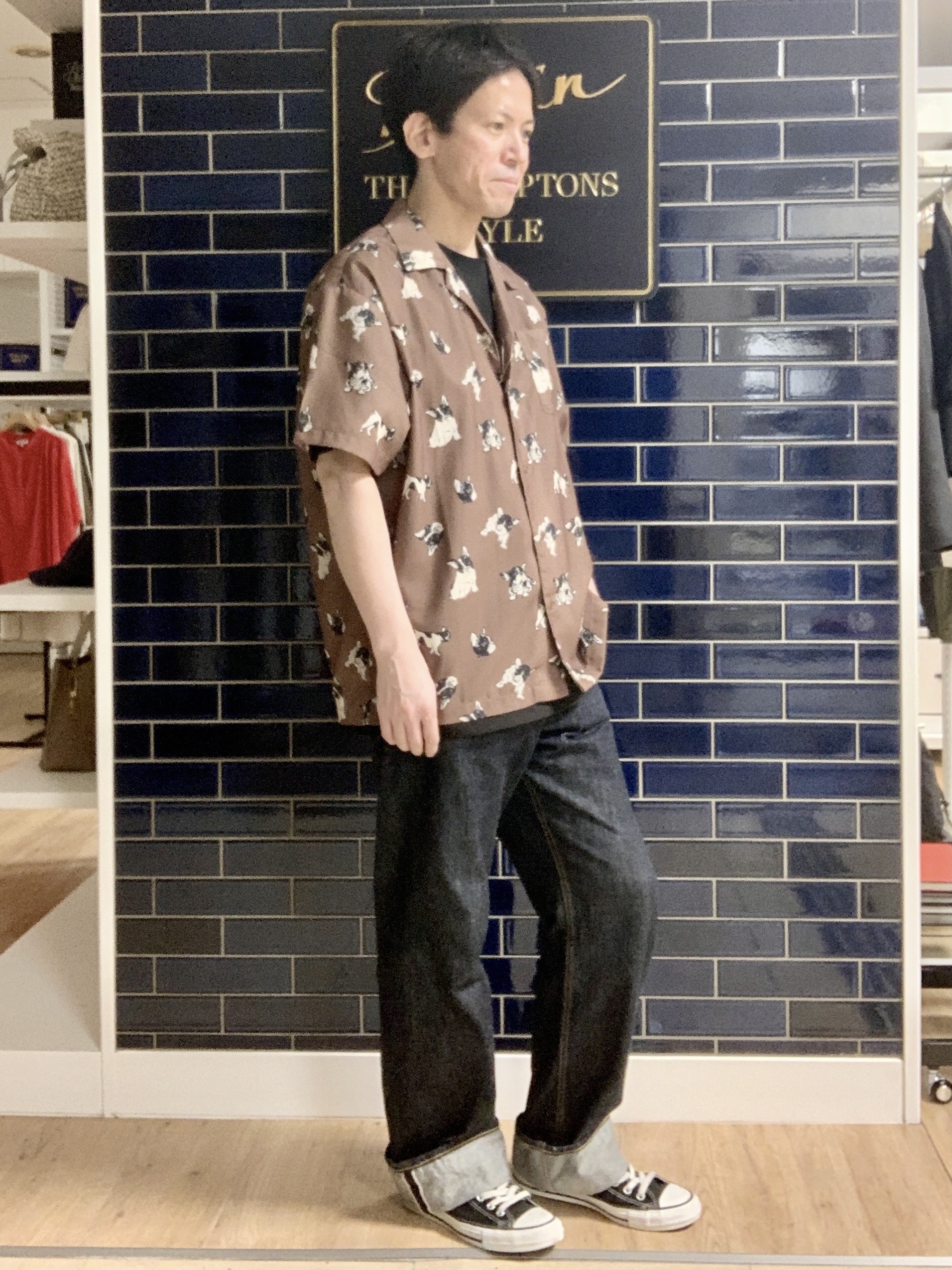 Takaさんの「Dessin｜【洗える】ドッグモチーフプリントシャツ」を使ったコーディネート