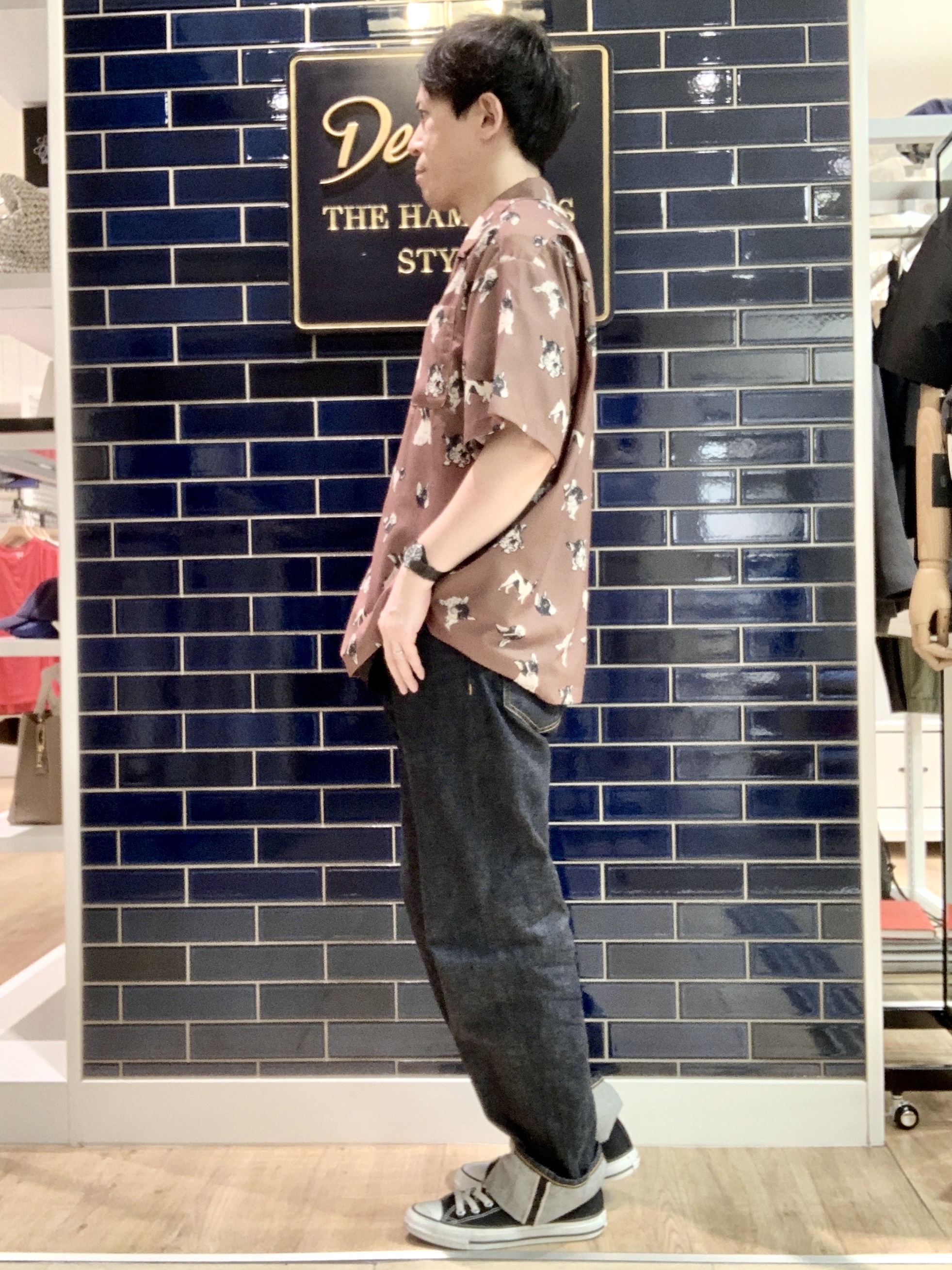 Takaさんの「Dessin｜【洗える】ドッグモチーフプリントシャツ」を使ったコーディネート