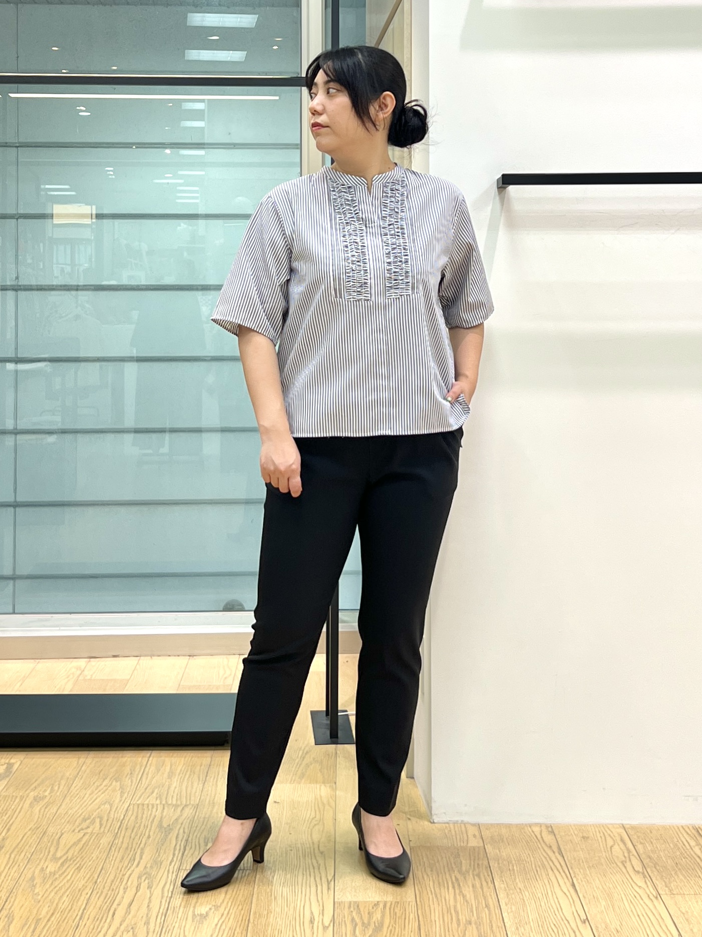 shimaさんの「INDIVI｜【接触冷感／透湿／着る日傘】ノーカラージャケット」を使ったコーディネート