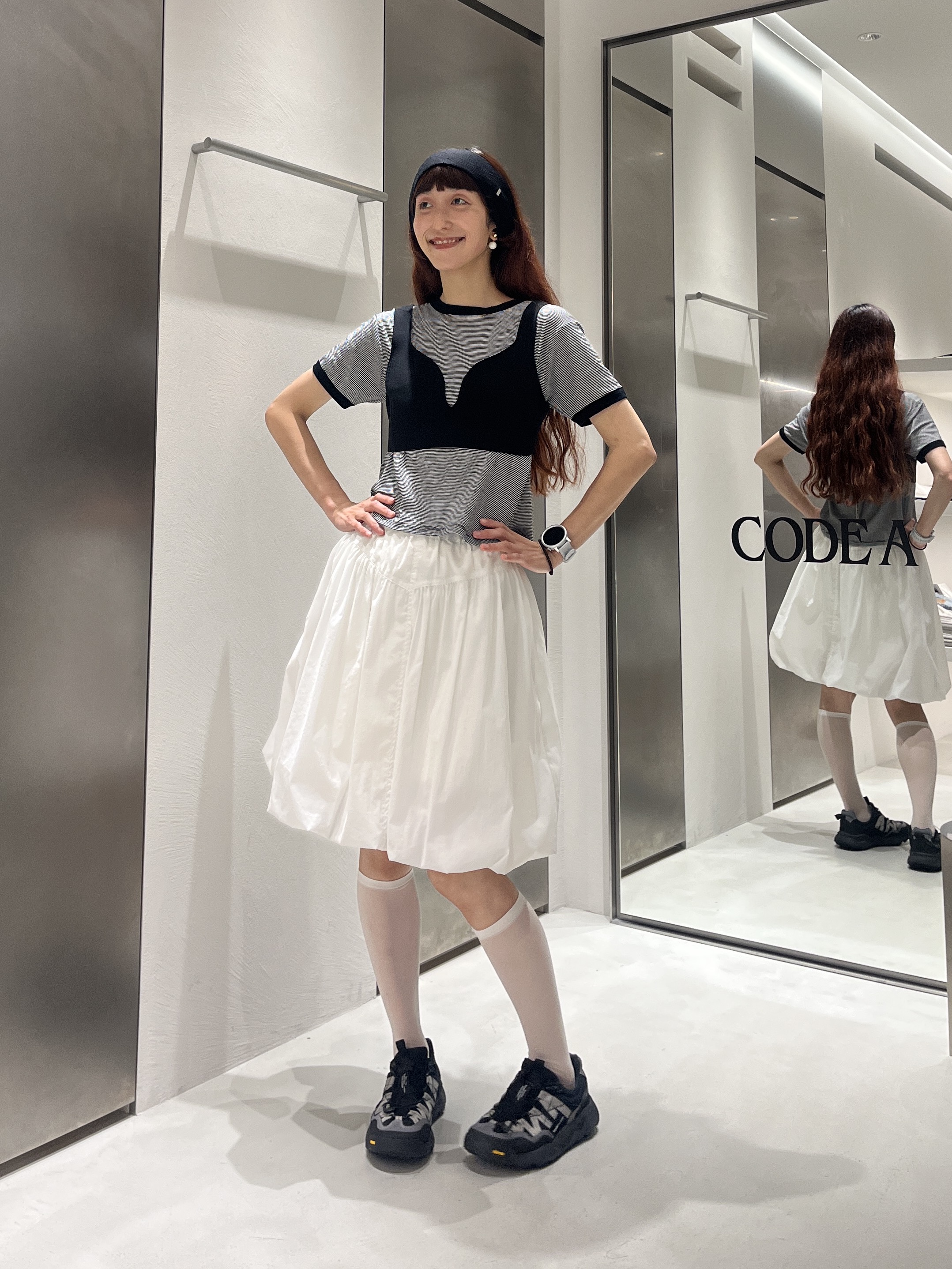 Rielさんの「CODE A｜balloon easy skirt」を使ったコーディネート