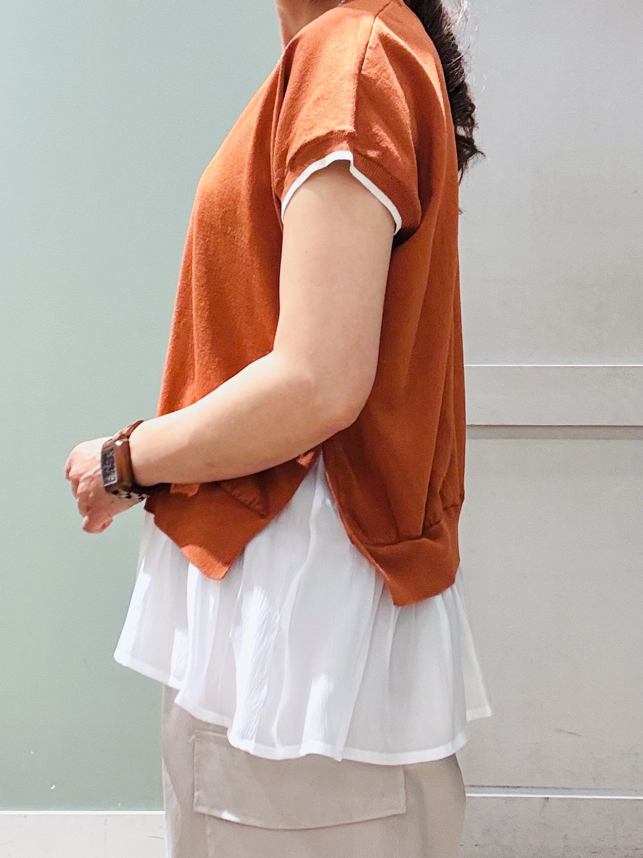 Komi☆さんの「grove｜人気デザインが夏verで登場！【体型カバー】裾レイヤードニット」を使ったコーディネート