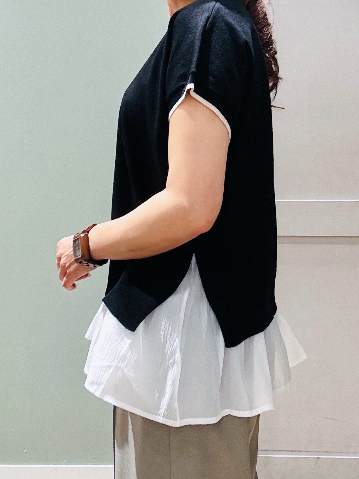 Komi☆さんの「grove｜人気デザインが夏verで登場！【体型カバー】裾レイヤードニット」を使ったコーディネート