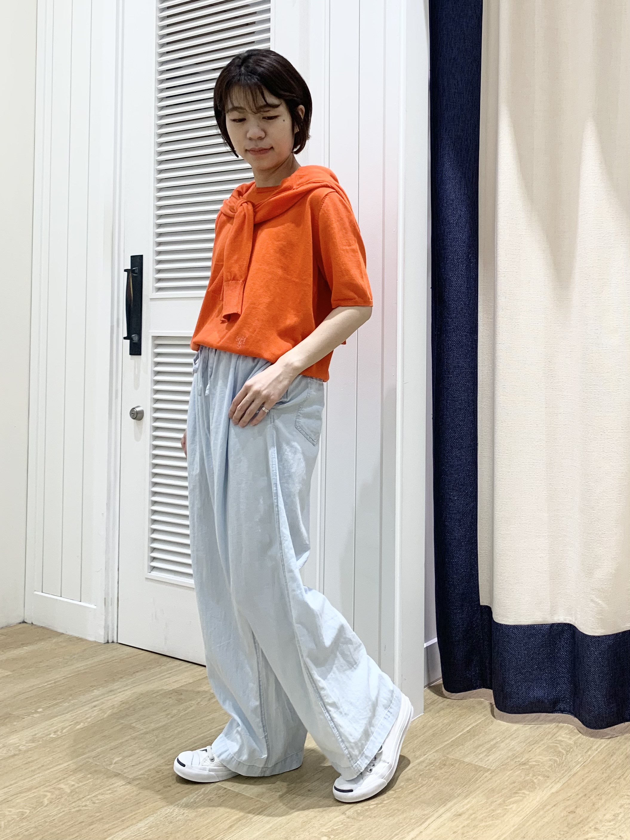 IMARIさんの「Dessin｜【9色展開/接触冷感/UVカット】ドライタッチサマーニットT」を使ったコーディネート