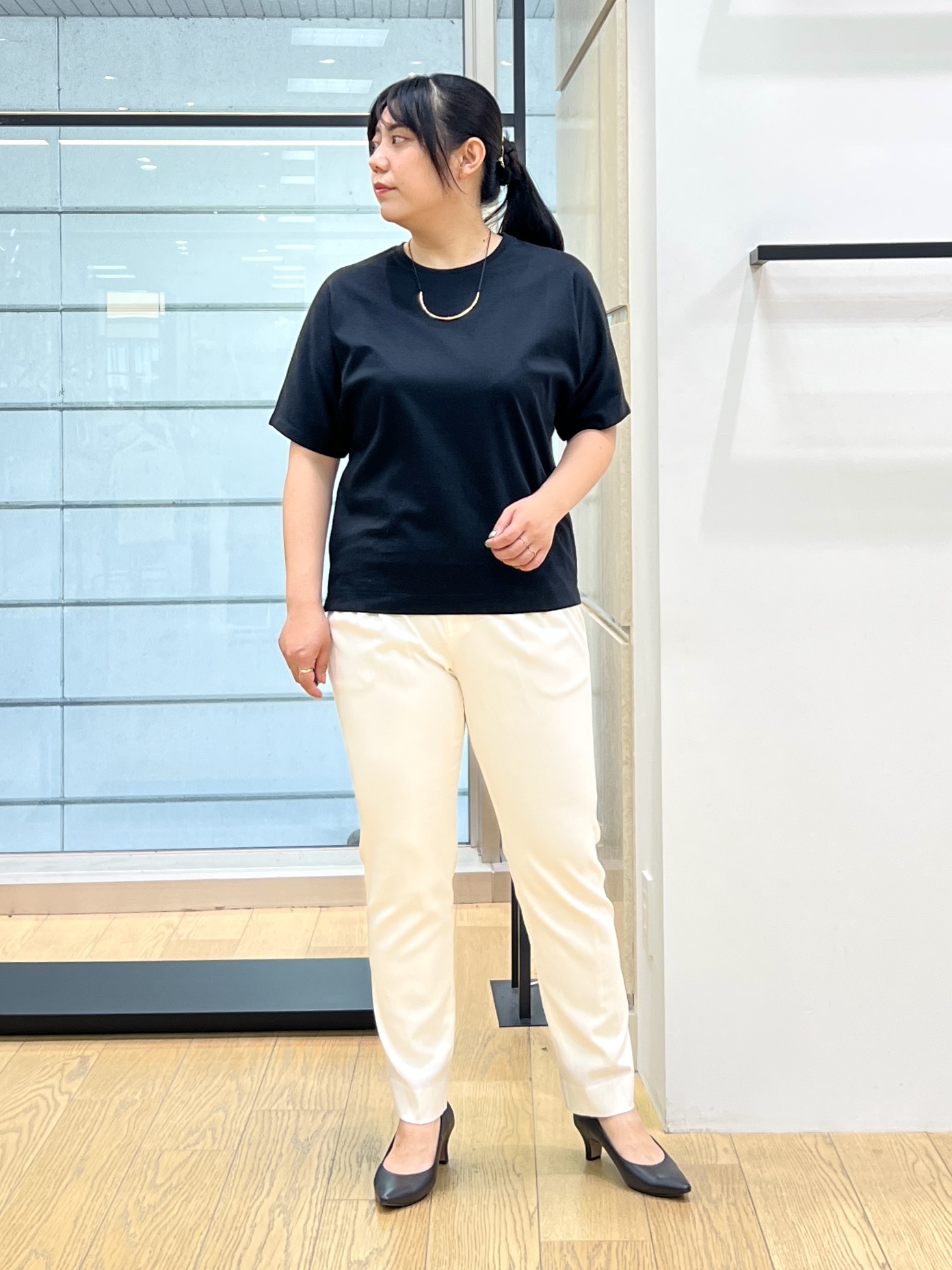shimaさんの「INDIVI｜【接触冷感／2WAY】カシュクールリネンシャツ」を使ったコーディネート