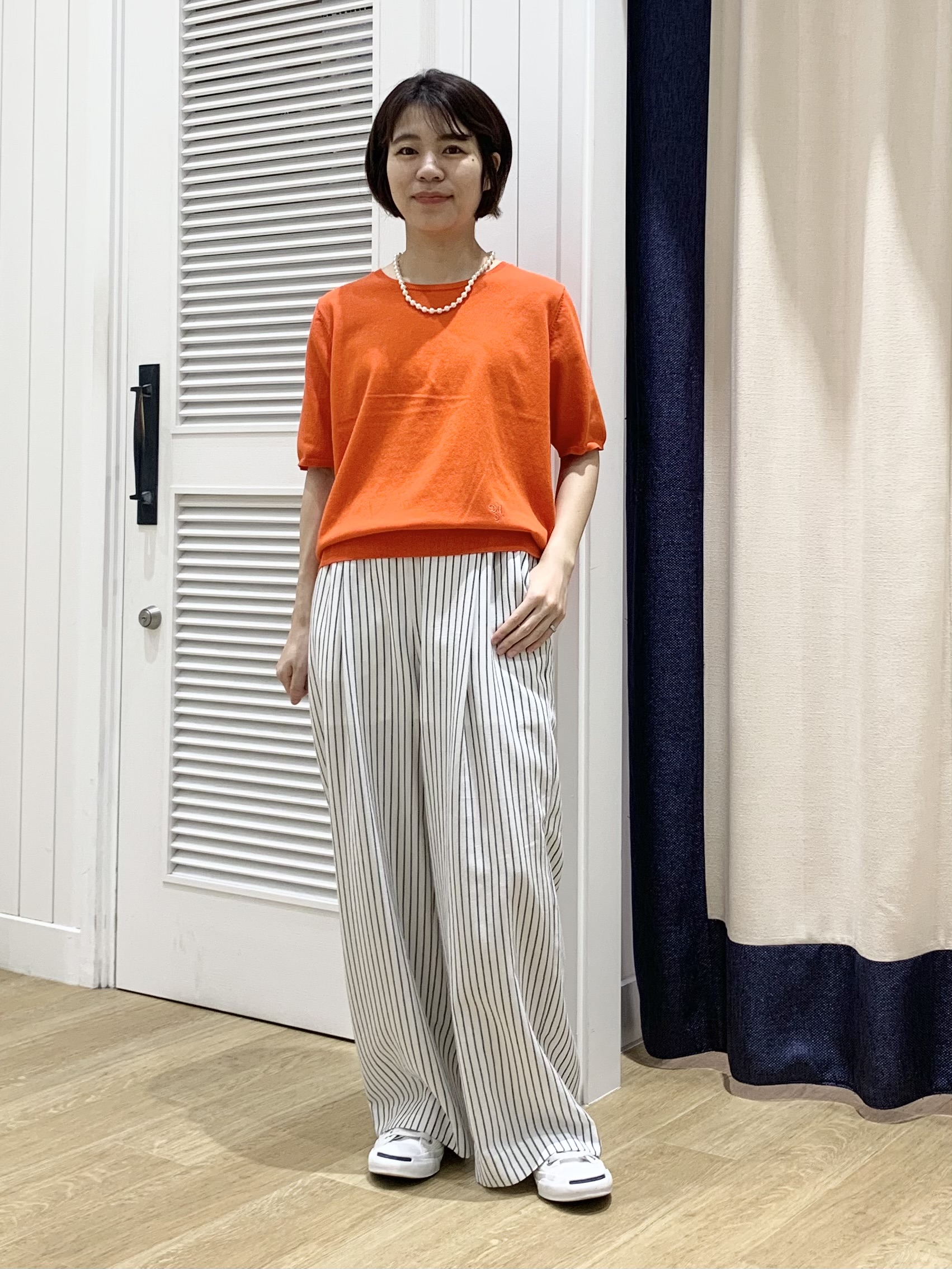 IMARIさんの「Dessin｜【9色展開/接触冷感/UVカット】ドライタッチサマーニットT」を使ったコーディネート
