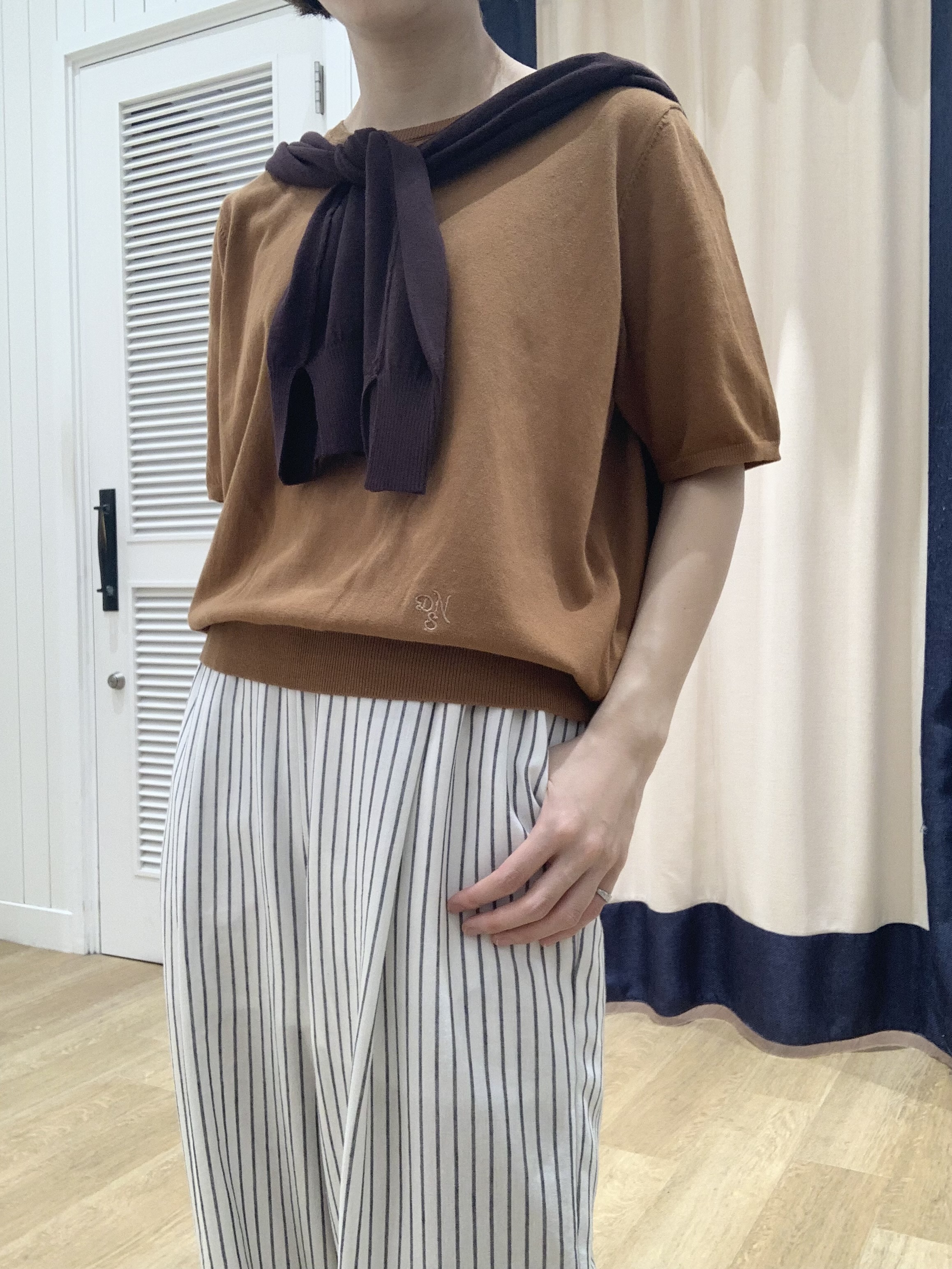 IMARIさんの「Dessin｜【9色展開/接触冷感/UVカット】ドライタッチサマーニットT」を使ったコーディネート