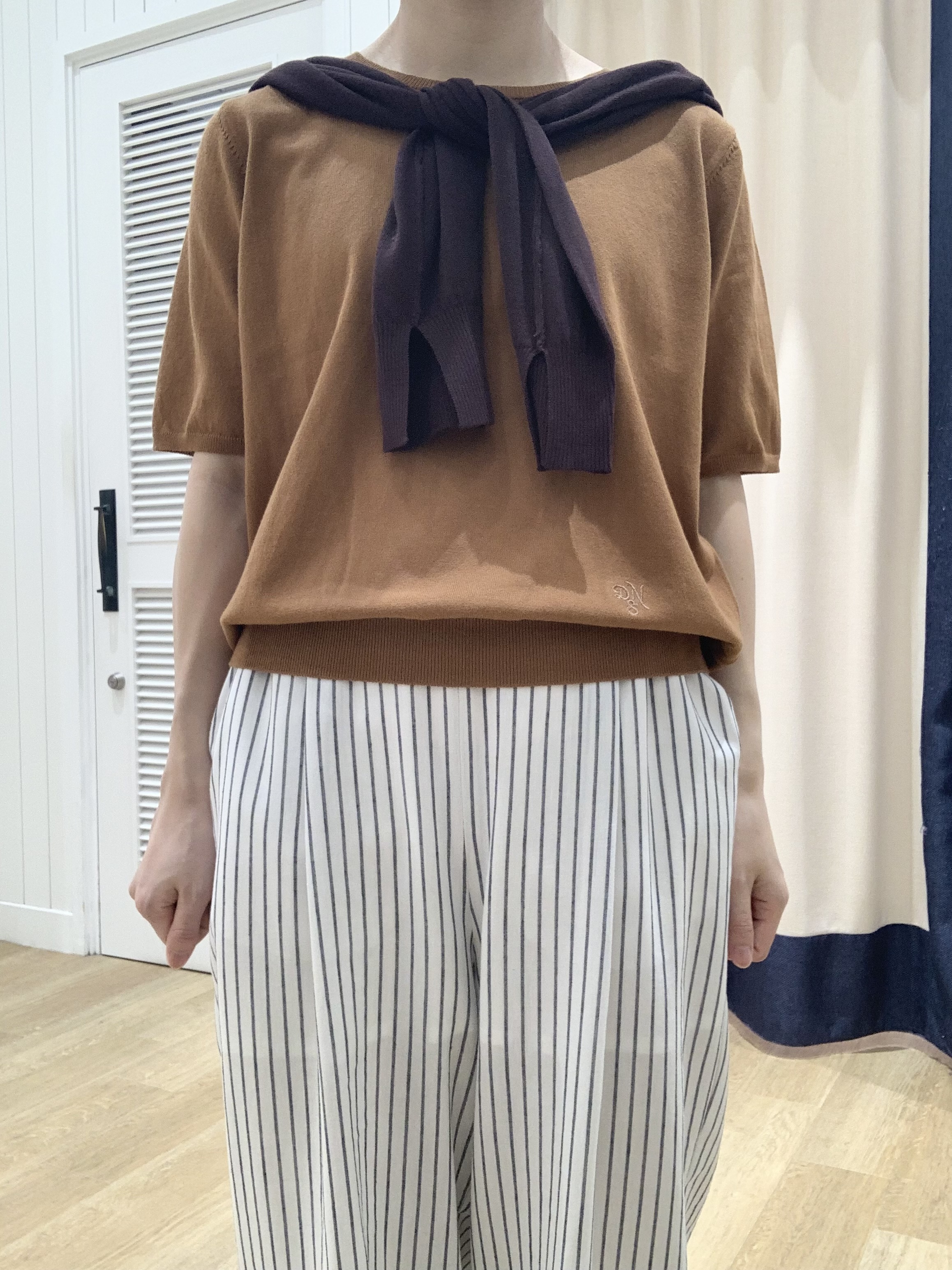 IMARIさんの「Dessin｜【9色展開/接触冷感/UVカット】ドライタッチサマーニットT」を使ったコーディネート