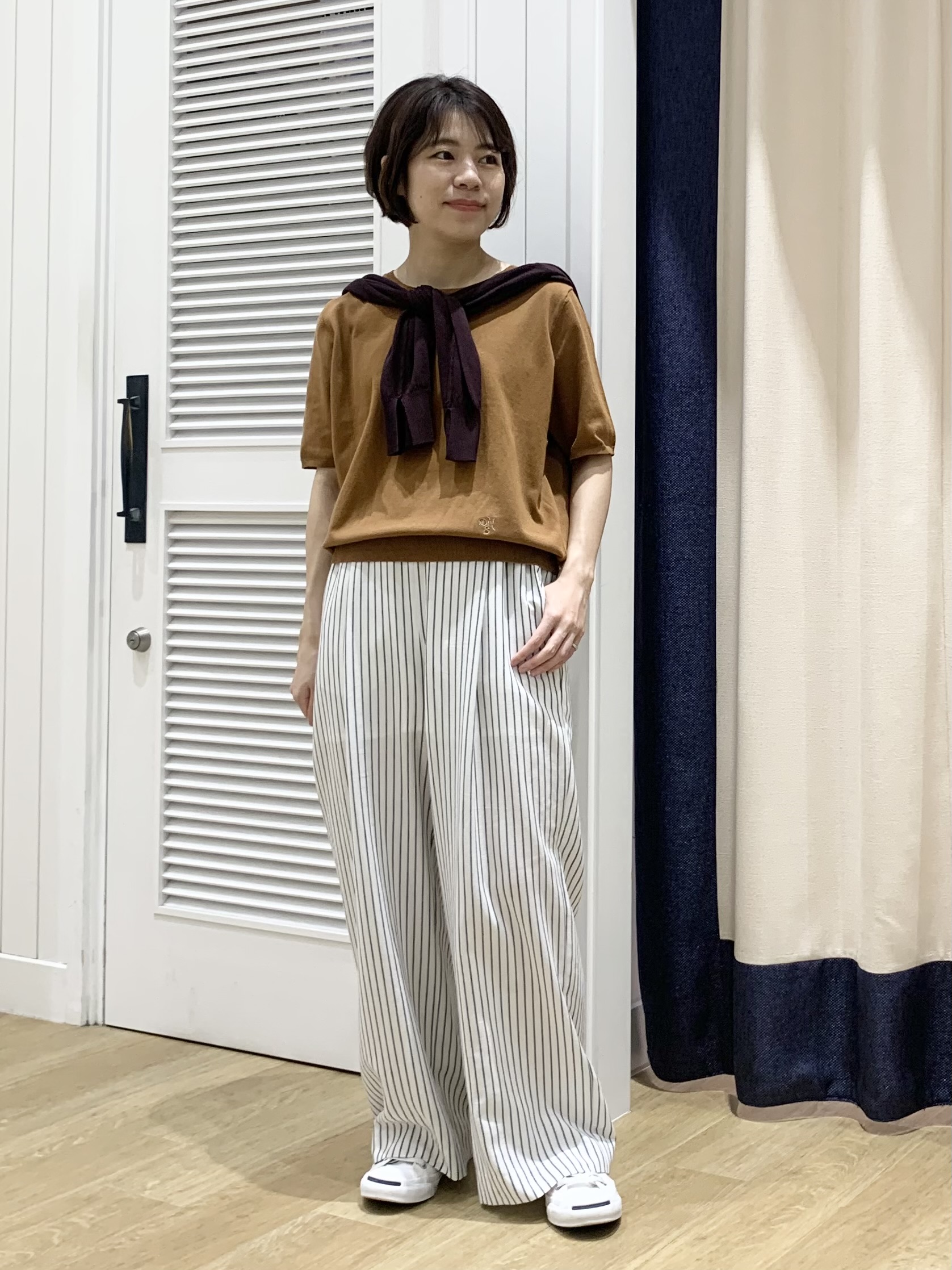 IMARIさんの「Dessin｜【9色展開/接触冷感/UVカット】ドライタッチサマーニットT」を使ったコーディネート