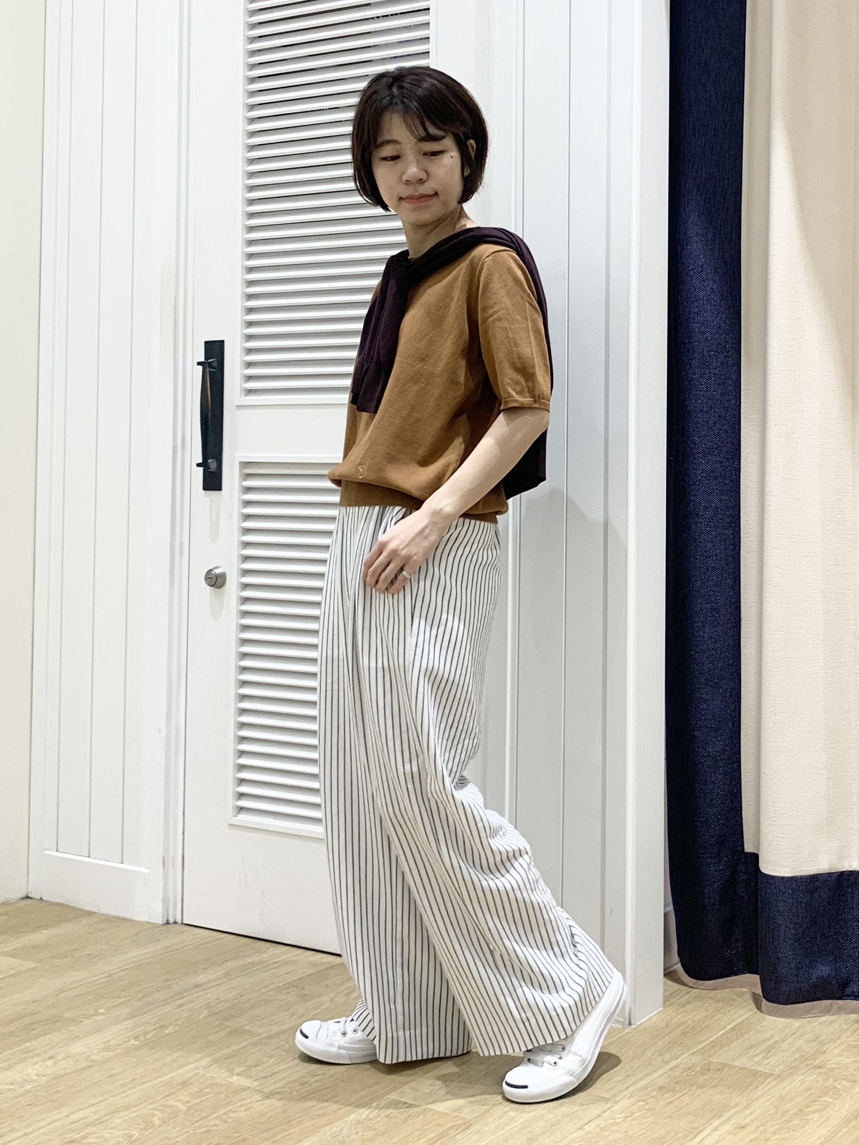 IMARIさんの「Dessin｜【9色展開/接触冷感/UVカット】ドライタッチサマーニットT」を使ったコーディネート
