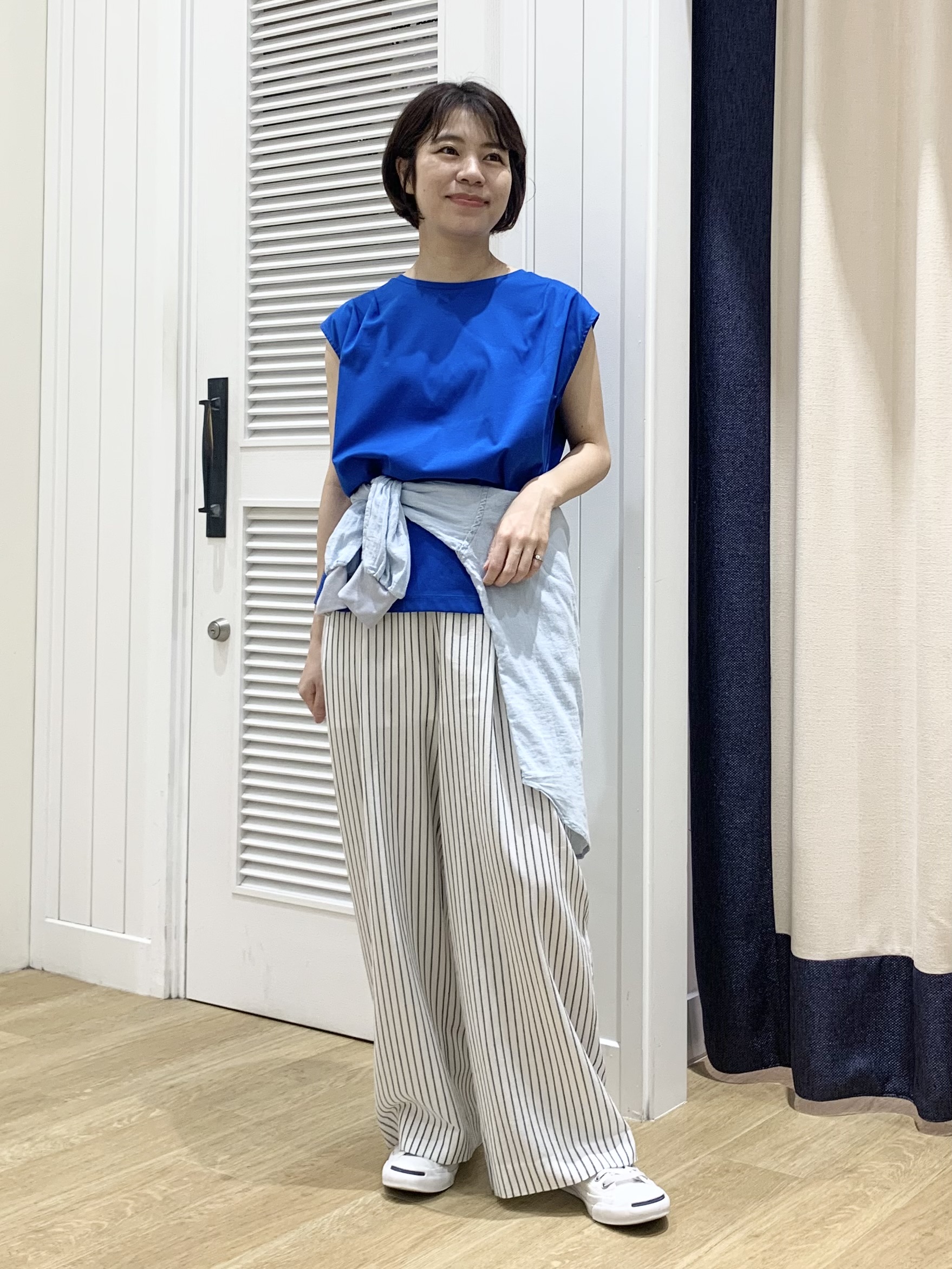 IMARIさんの「Dessin｜【接触冷感/UVカット】美光沢ノースリーブカットソー」を使ったコーディネート