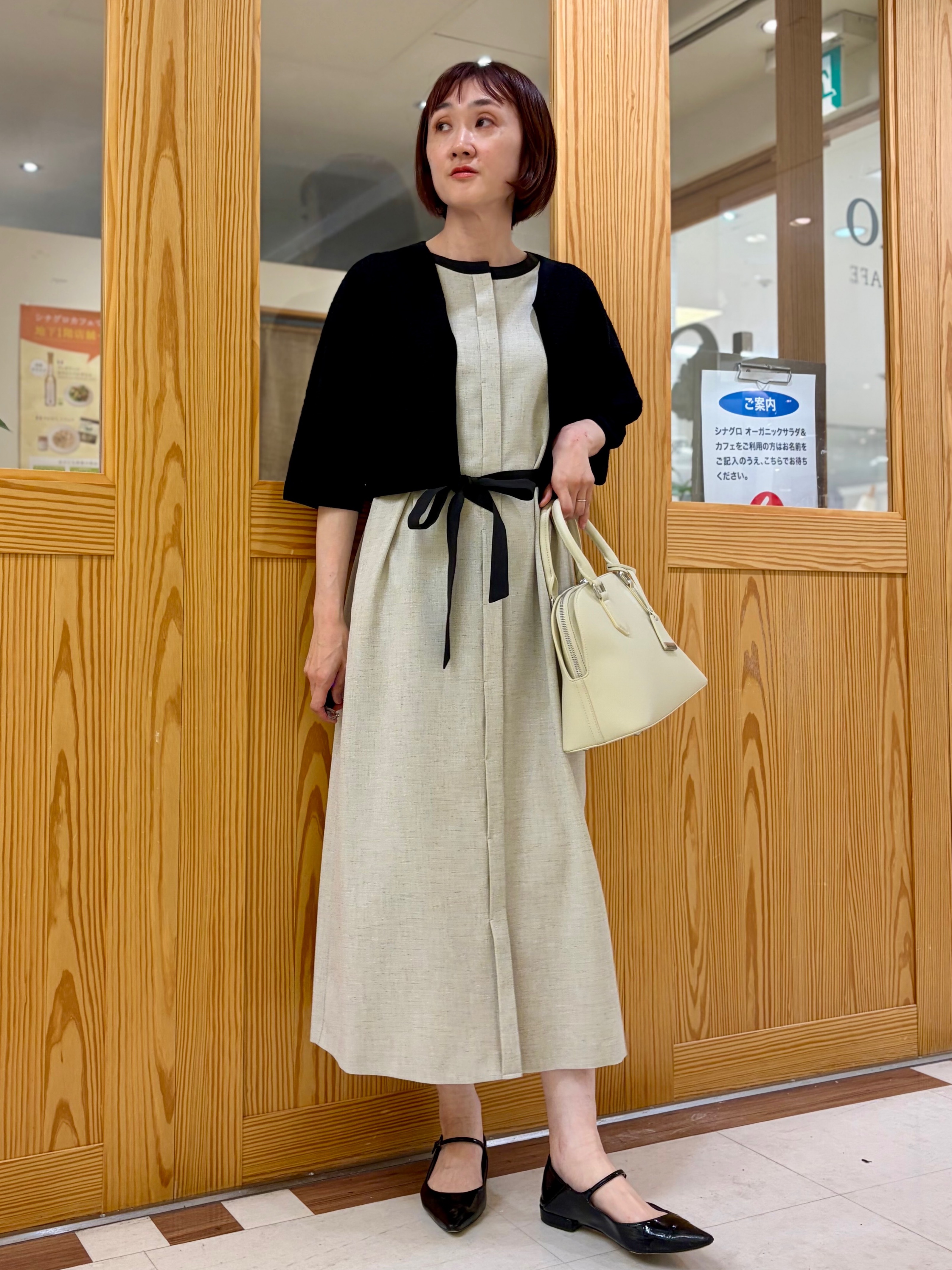 ゆうさんの「UNTITLED｜【接触冷感/UVカット/イージーケア】配色ラインワンピース」を使ったコーディネート