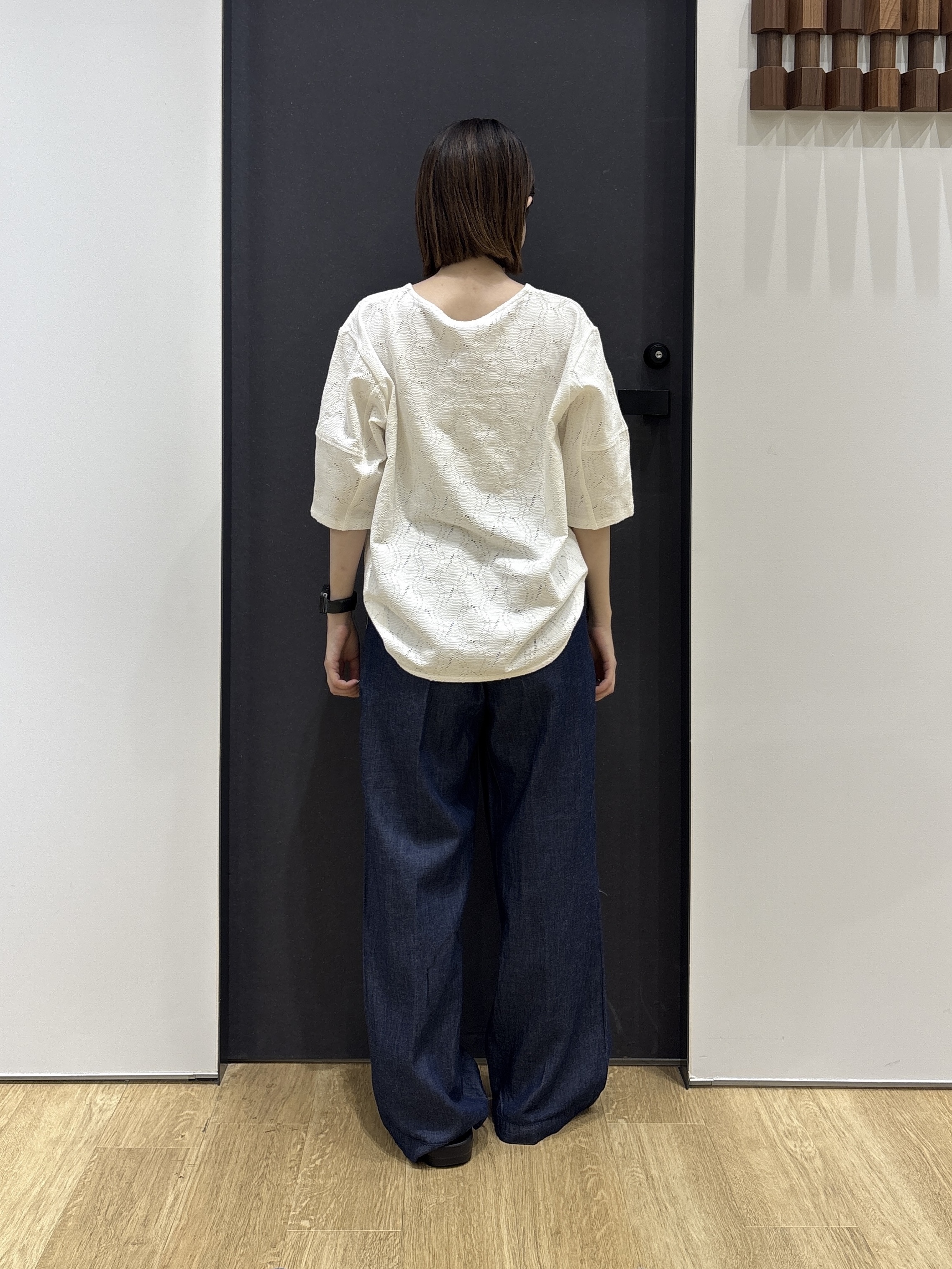 risaさんの「Dessin｜【マシンウォッシャブル】5分袖レースカットソー」を使ったコーディネート