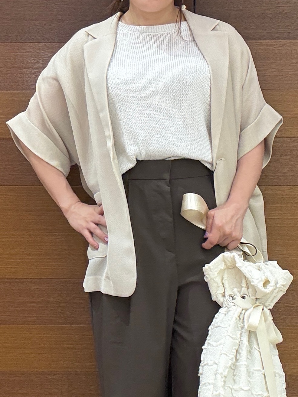 maichiさんの「OPAQUE.CLIP｜メッシュテーラードジャケット【洗濯機OK】」を使ったコーディネート