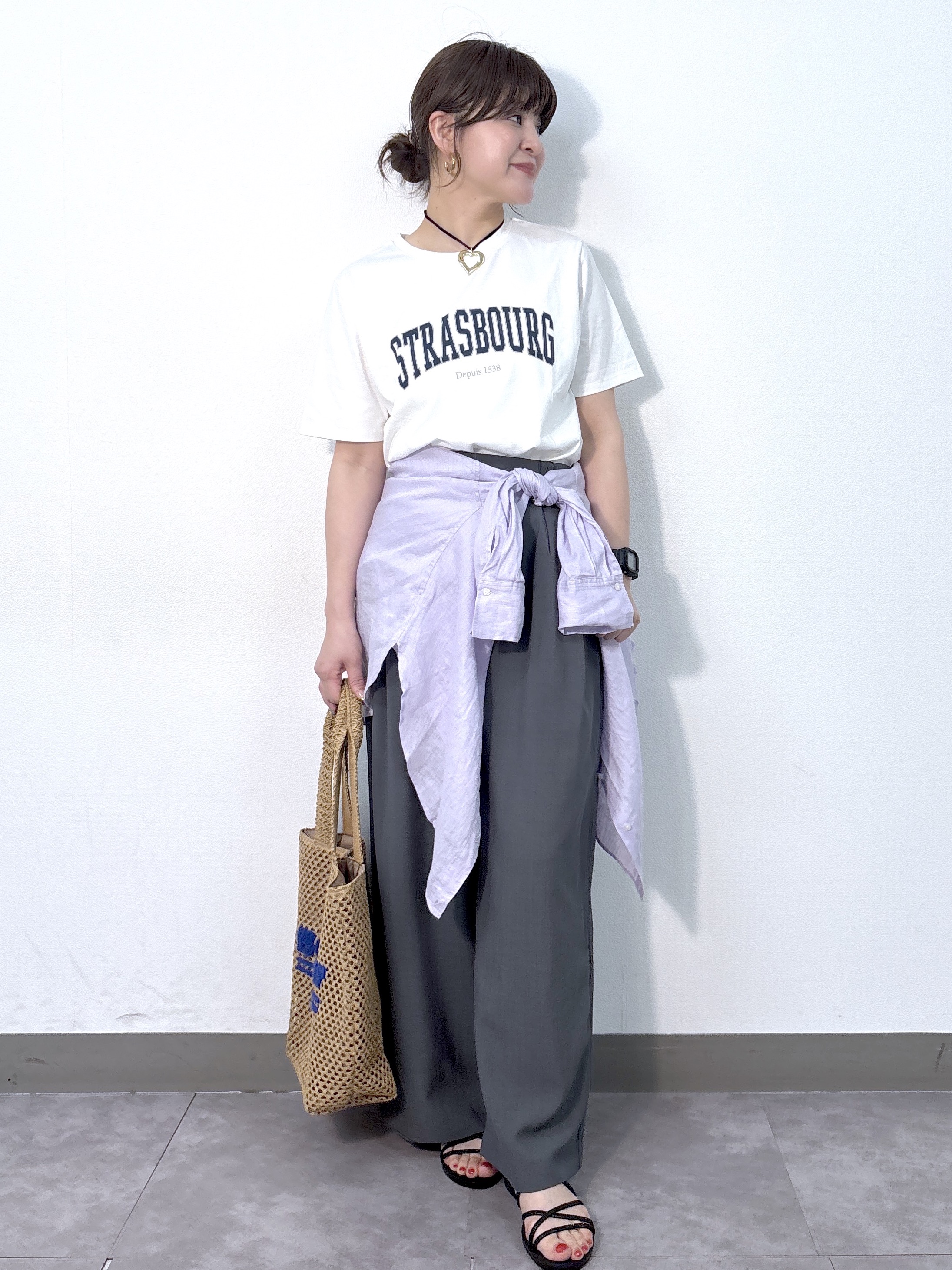 misaさんの「OPAQUE.CLIP｜アソートロゴTシャツ【洗濯機OK】」を使ったコーディネート