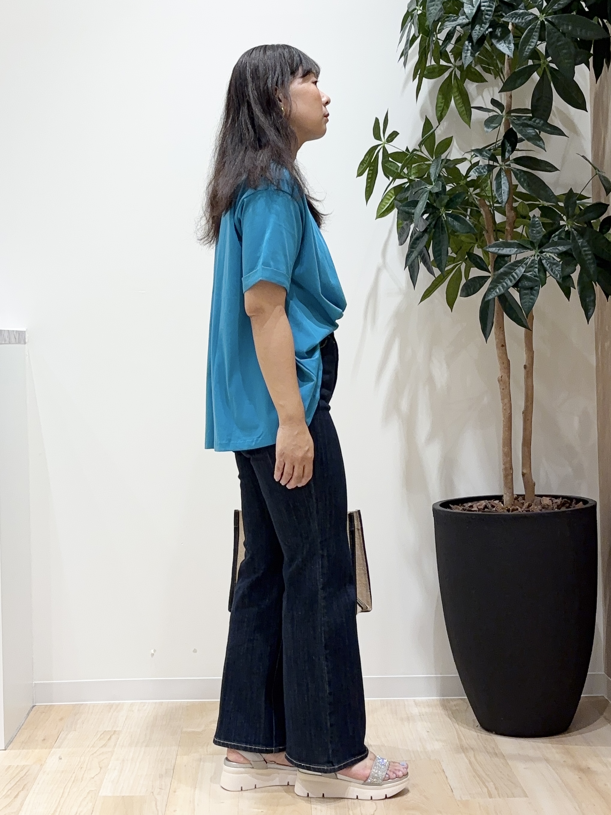 miraiさんの「grove｜【遮熱／吸水速乾／UVカット】フレアシルエットTシャツ」を使ったコーディネート