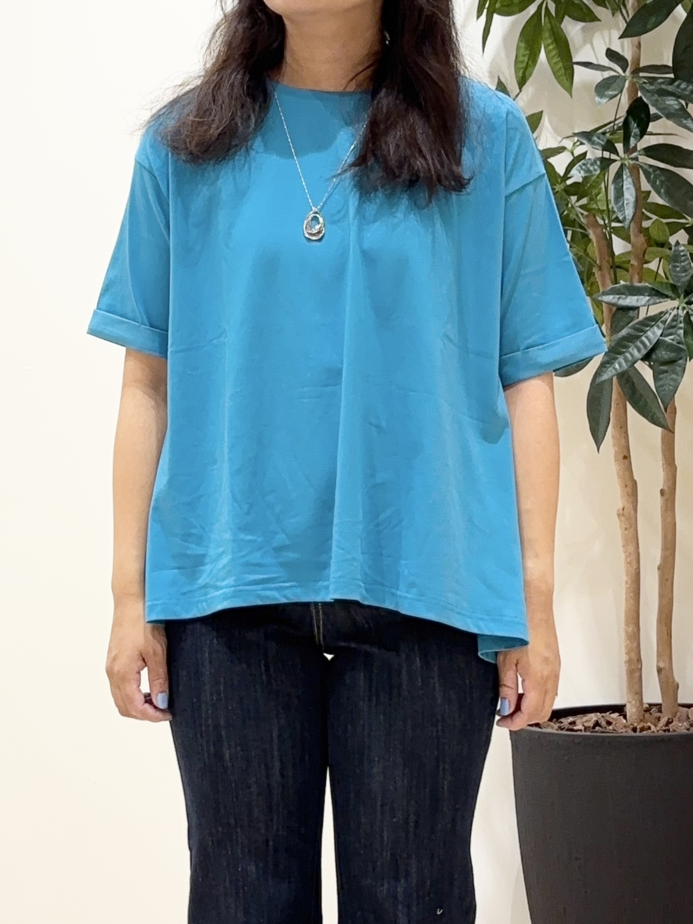 miraiさんの「grove｜【遮熱／吸水速乾／UVカット】フレアシルエットTシャツ」を使ったコーディネート