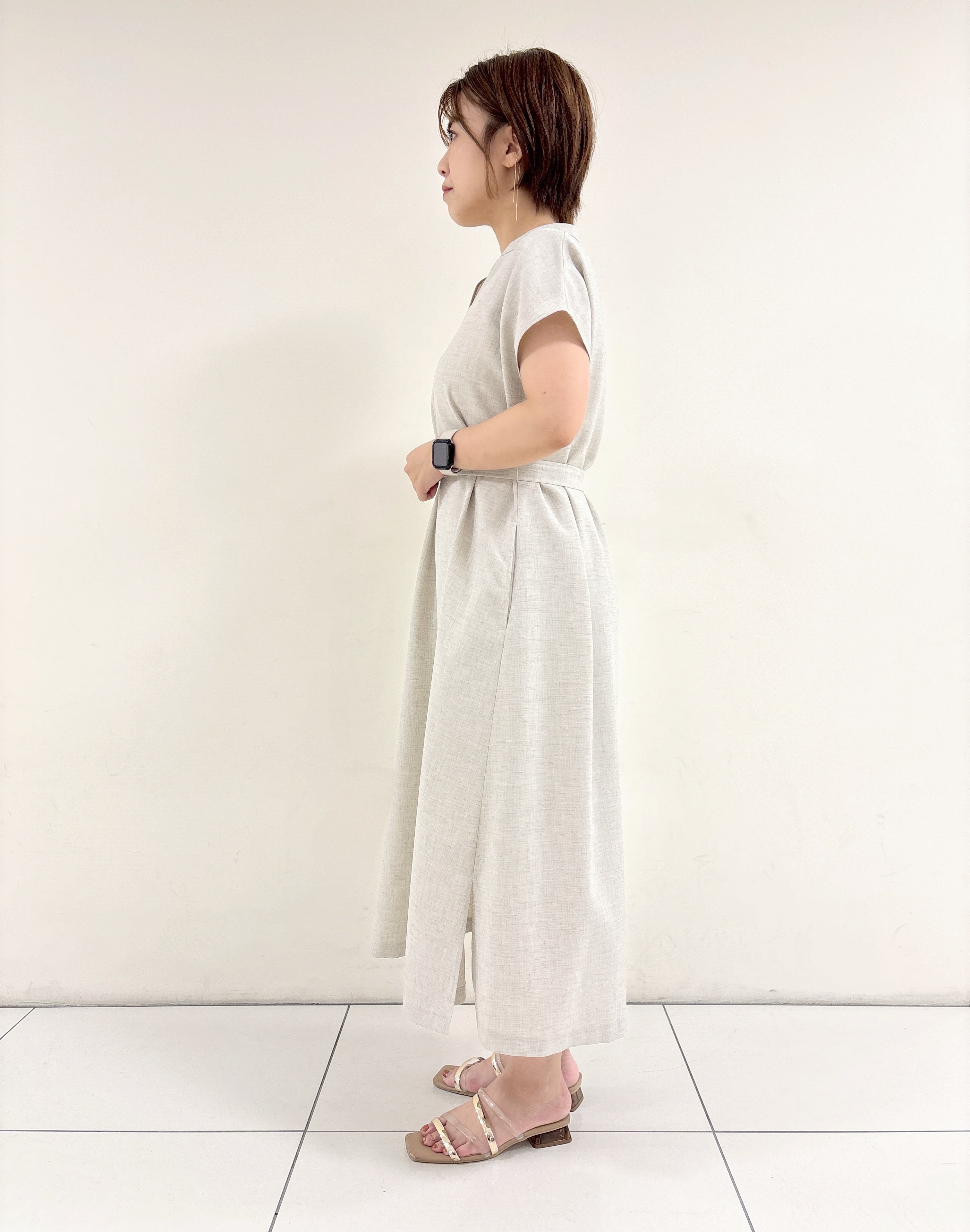 ayumiさんの「UNTITLED｜【UV/接触冷感/遮熱/通気性】スラブバンドカラーワンピース」を使ったコーディネート