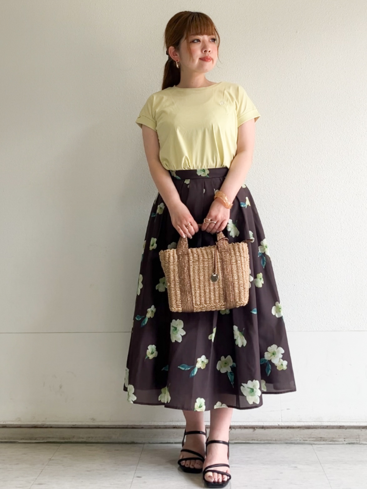 MIPPOさんの「index｜【接触冷感／UV】ワンポイント刺繍Tシャツ《7col／XS~3L／洗濯機OK》」を使ったコーディネート