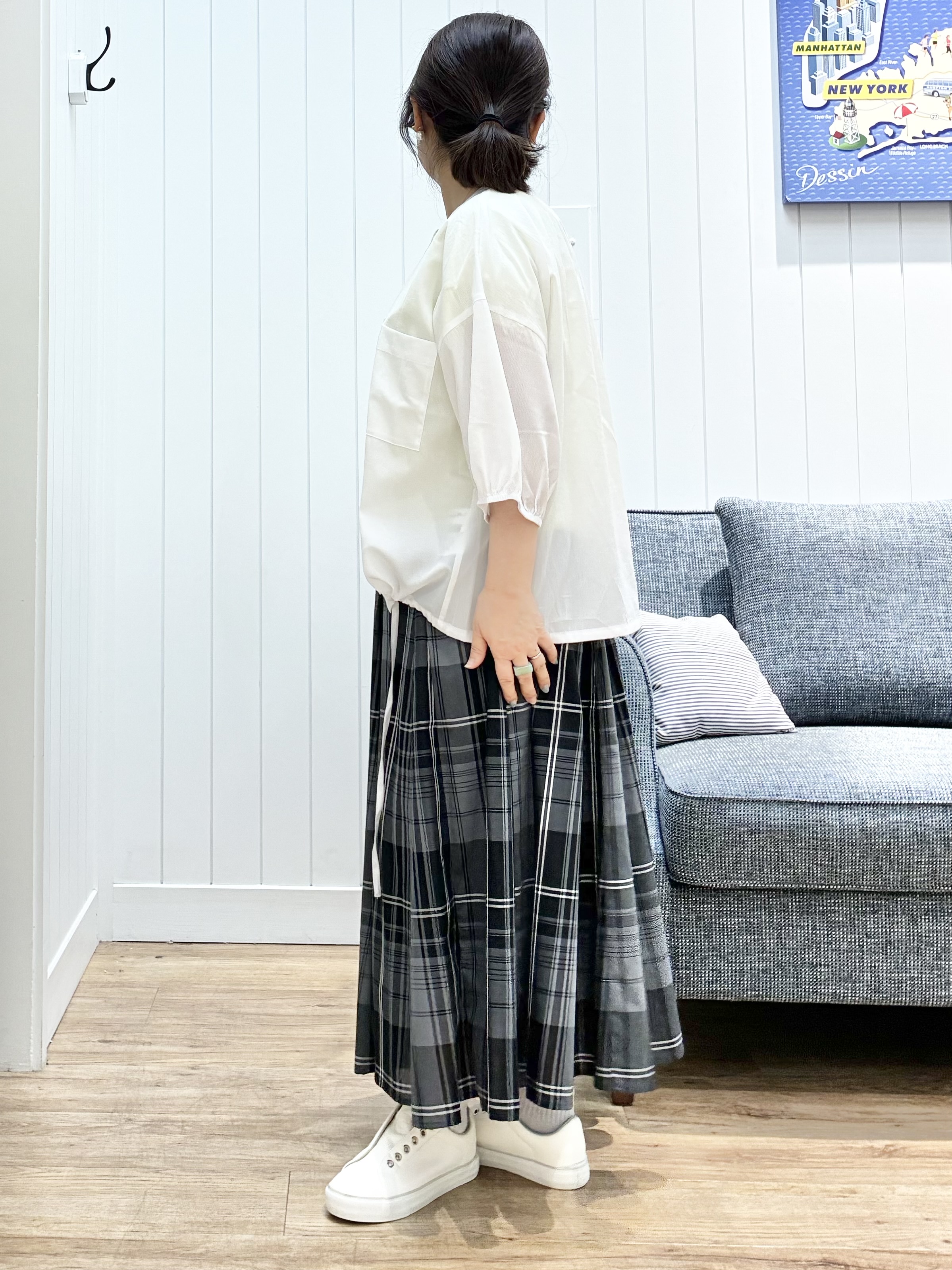 msatoさんの「Dessin｜【UVカット/接触冷感】美光沢カットソー」を使ったコーディネート