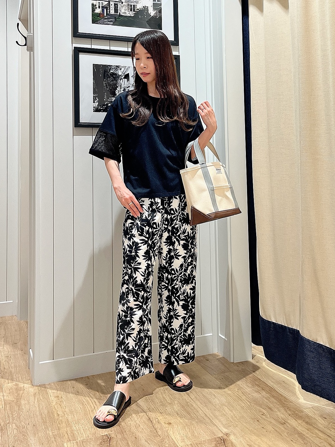 mihoさんの「Dessin｜【接触冷感】メッシュレーススリーブプルオーバー」を使ったコーディネート
