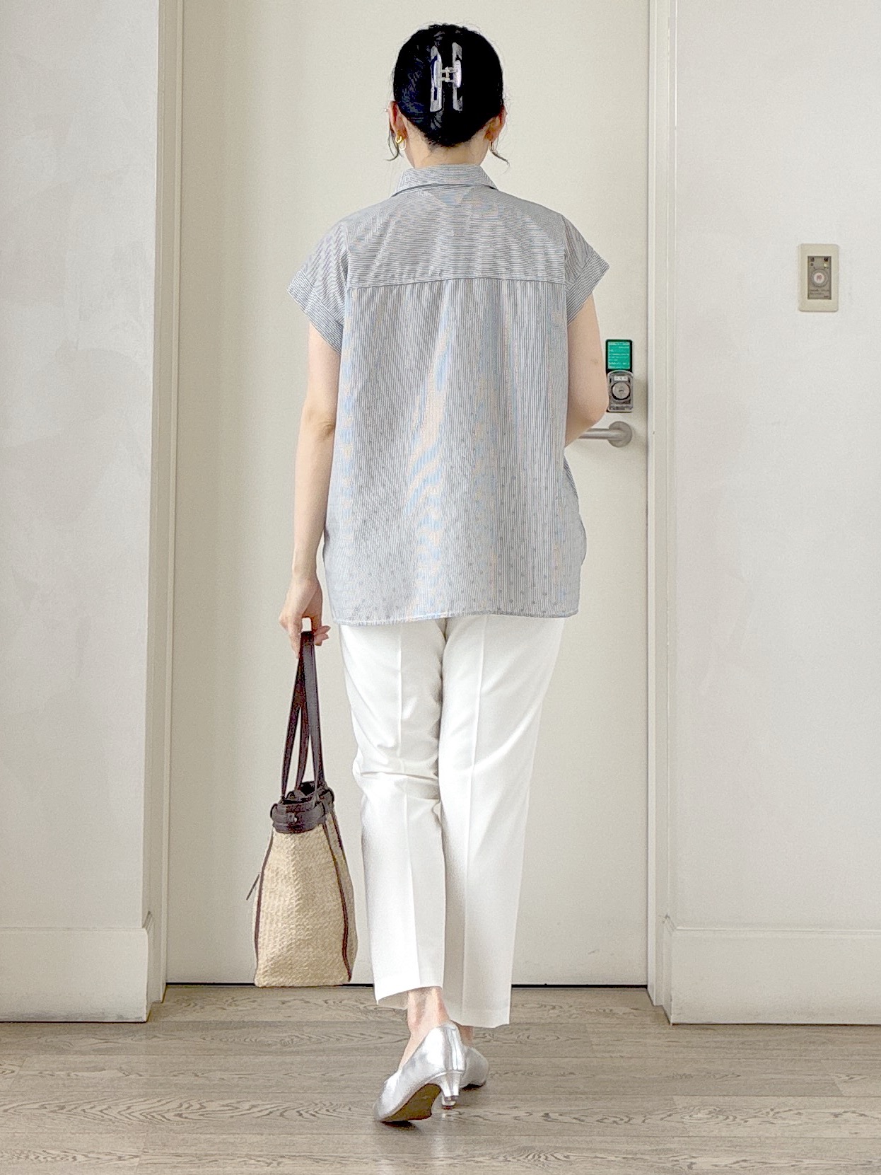  beni_gingerさんの「Reflect｜【接触冷感】フレンチスリーブシャツブラウス」を使ったコーディネート