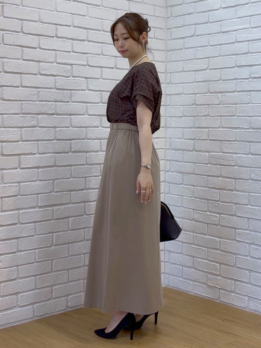 Saekoさんの「UNTITLED｜【秋めきシャツ/体型カバー】シアーチェックブラウス」を使ったコーディネート