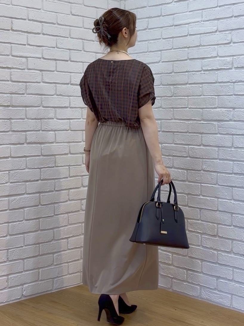 Saekoさんの「UNTITLED｜【秋めきシャツ/体型カバー】シアーチェックブラウス」を使ったコーディネート