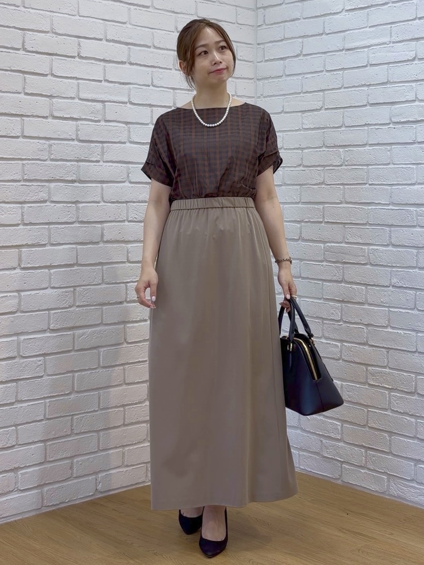 Saekoさんの「UNTITLED｜【秋めきシャツ/体型カバー】シアーチェックブラウス」を使ったコーディネート