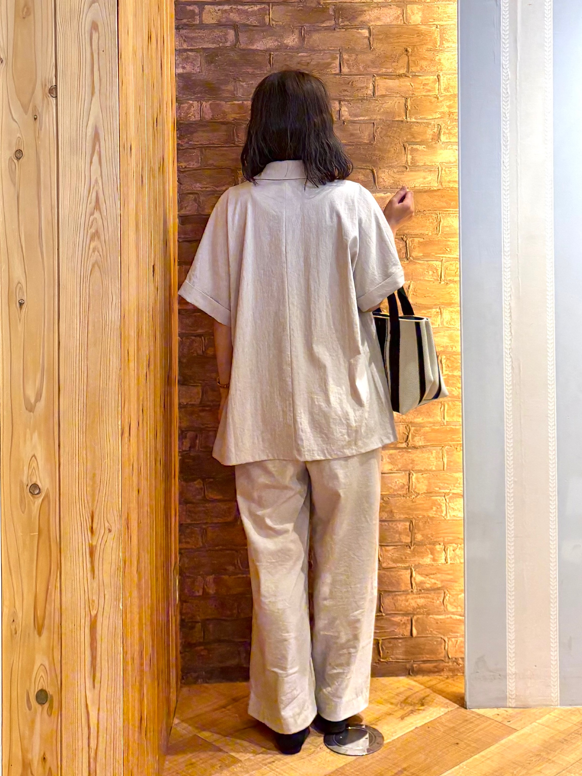 mieさんの「SHOO･LA･RUE｜【高レビュー/洗濯機可/セットアップ可】軽凛(かろりん) 半袖ジャケット」を使ったコーディネート