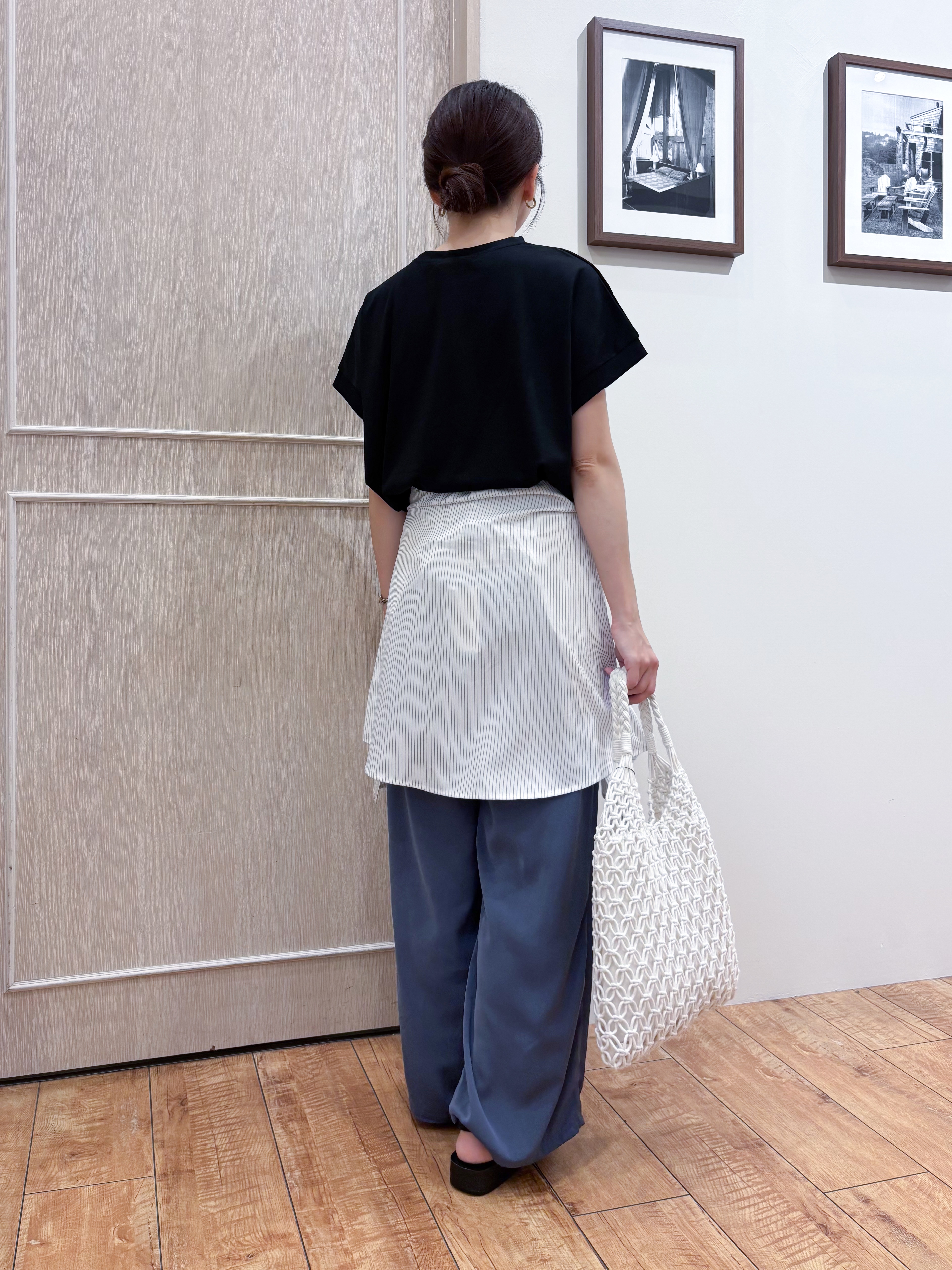 なみさんの「SHOO･LA･RUE｜【UV/吸水速乾/洗濯後しわになりにくい】ラッシュガードにもなる ストライプシャツ」を使ったコーディネート