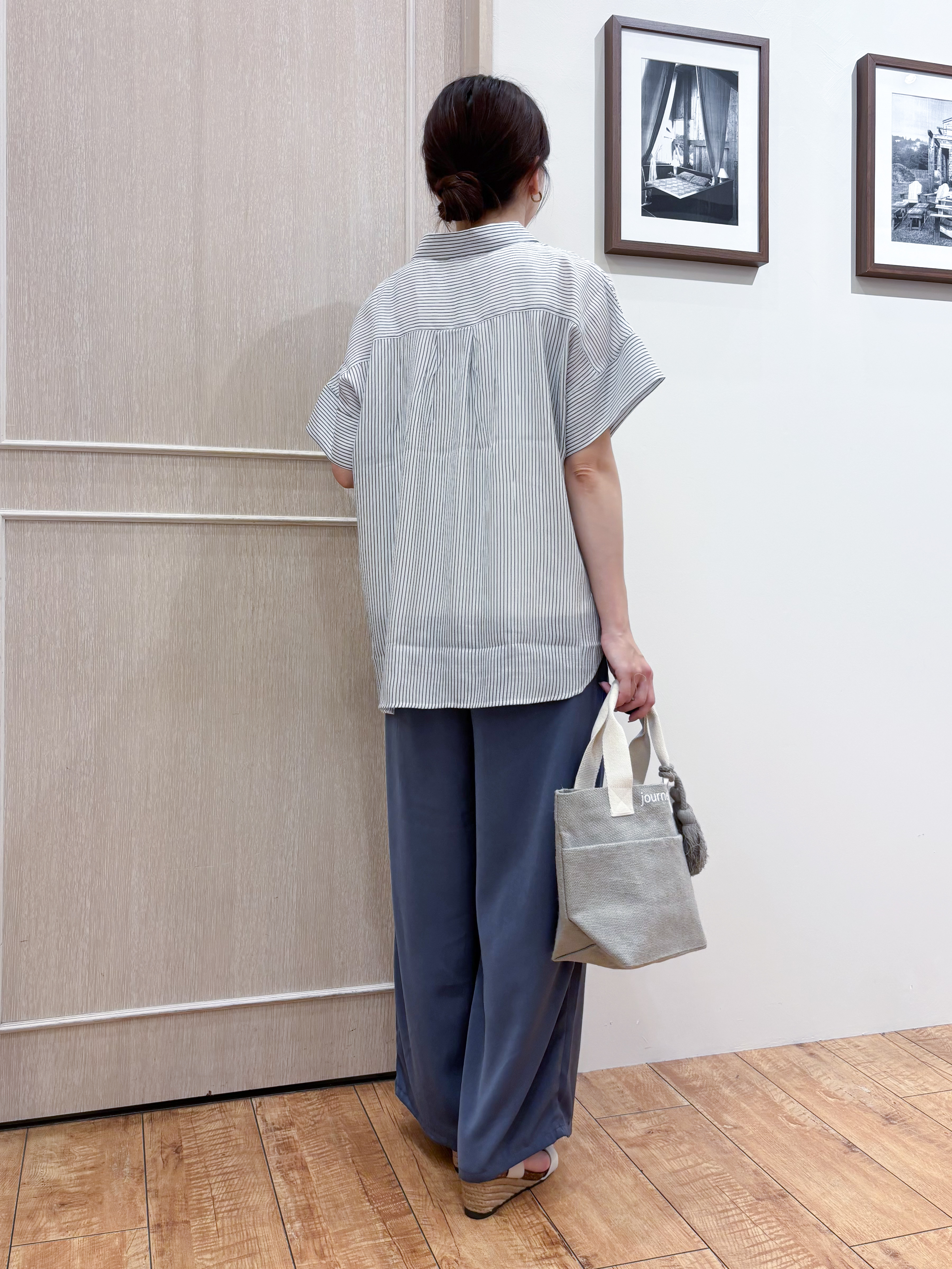 なみさんの「SHOO･LA･RUE｜【2点セット/S-LL/洗濯機可】時短でコーデ決まる スラブスキッパーシャツ＋タンクトップ」を使ったコーディネート