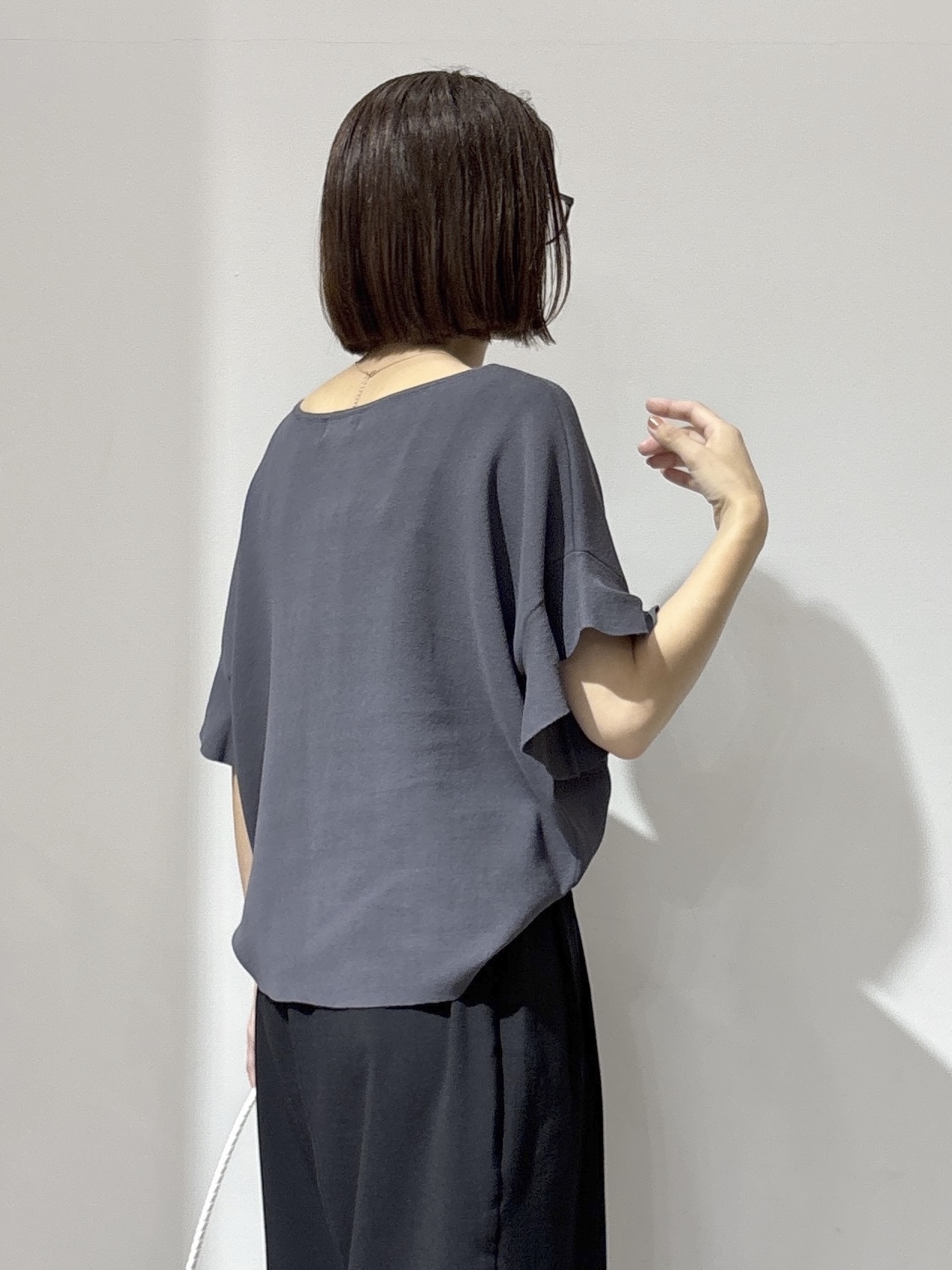 NAKAさんの「OPAQUE.CLIP｜【UV／遮熱性】フリルスリーブニット《7col／洗濯機OK》」を使ったコーディネート