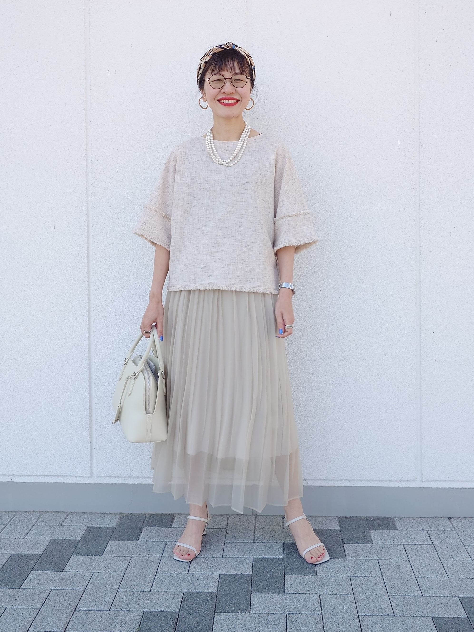 MUTSUKOさんの「UNTITLED｜◆ドライミックスツィードブラウス」を使ったコーディネート