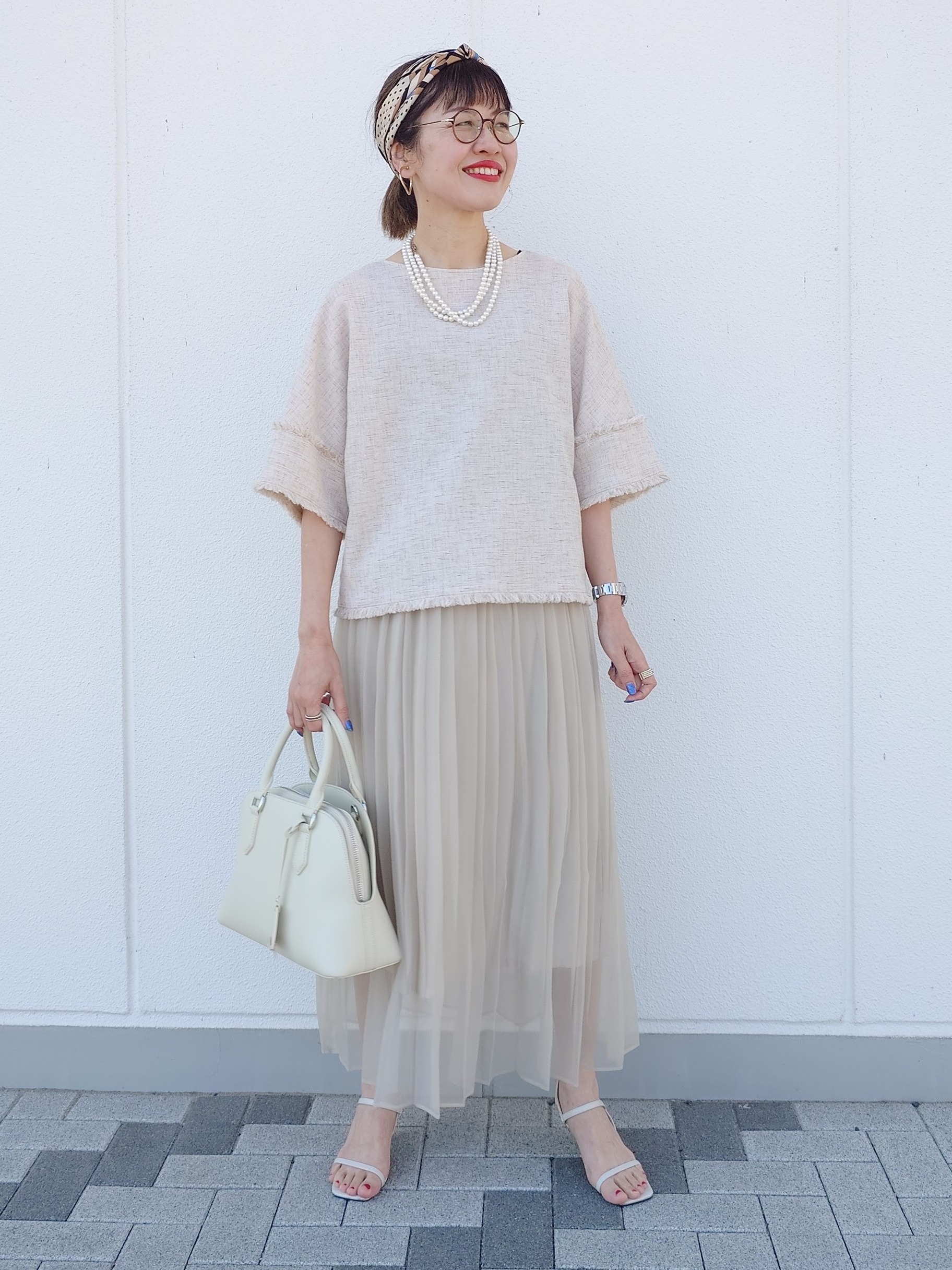 MUTSUKOさんの「UNTITLED｜◆ドライミックスツィードブラウス」を使ったコーディネート