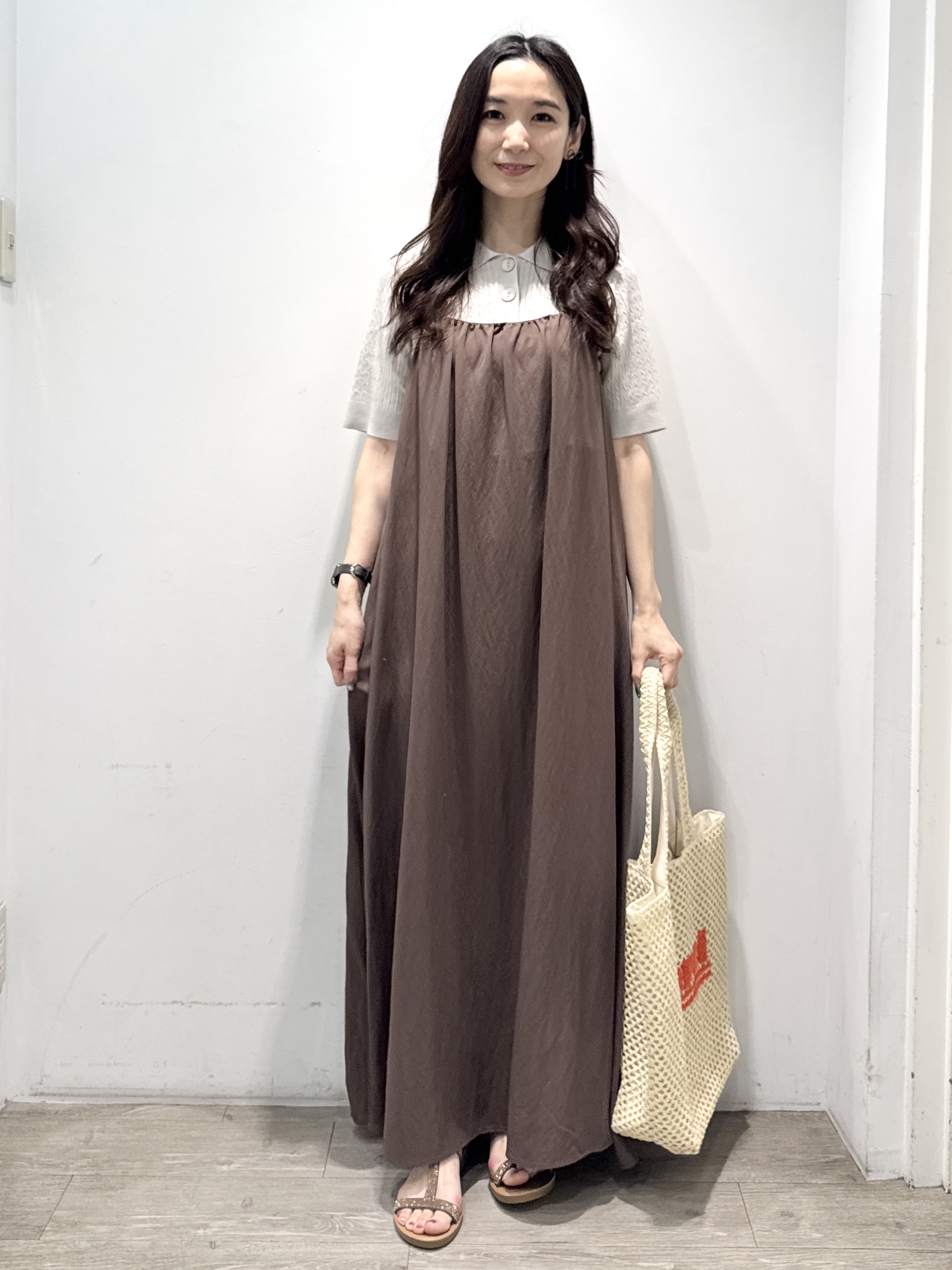 yuicciさんの「OPAQUE.CLIP｜【UV／接触冷感】ケーブルポロニット《洗濯機OK／抗ピル》」を使ったコーディネート