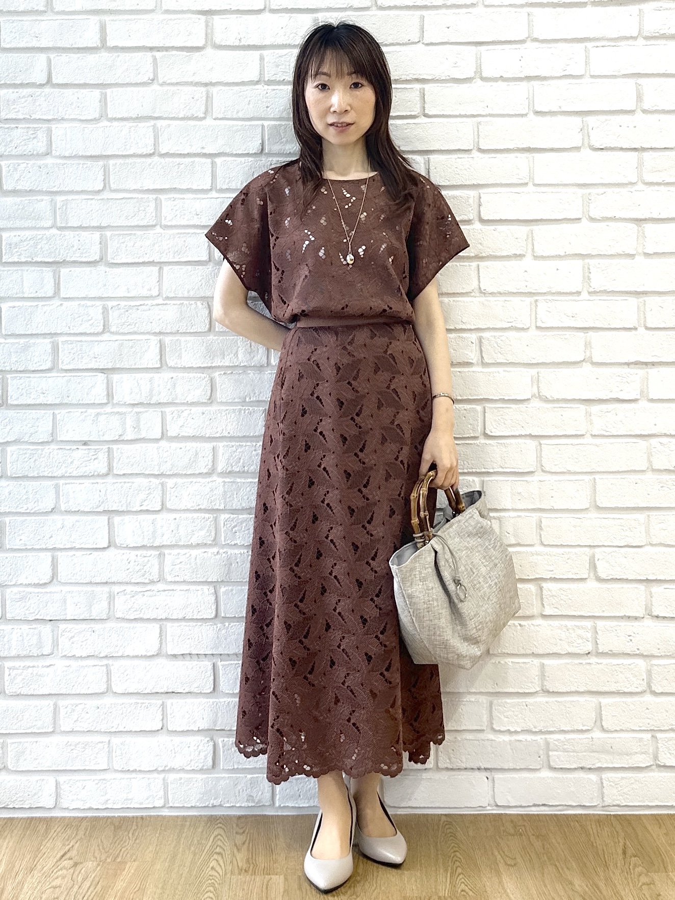 Miwaさんの「UNTITLED｜【アンサンブル可/秋羽織り/シアー】前後2WAYカーディガン」を使ったコーディネート