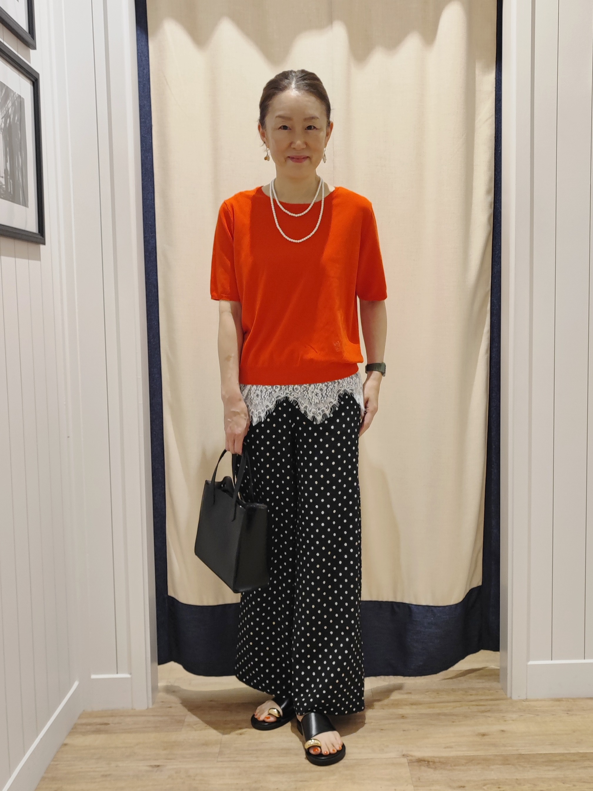 toyaさんの「Dessin｜【9色展開/接触冷感/UVカット】ドライタッチサマーニットT」を使ったコーディネート
