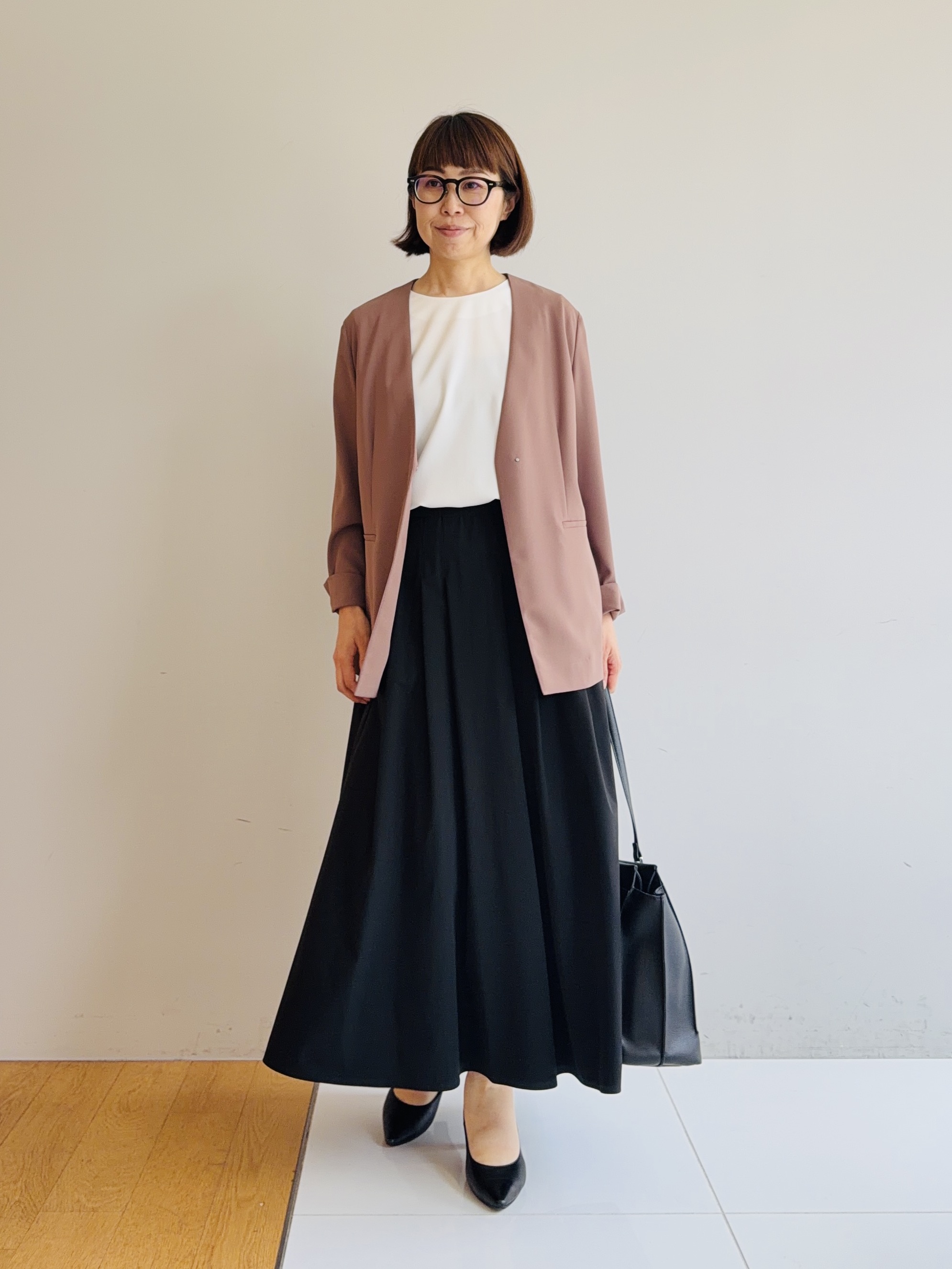 murayamaさんの「INDIVI｜【接触冷感／透湿／着る日傘】ノーカラージャケット」を使ったコーディネート