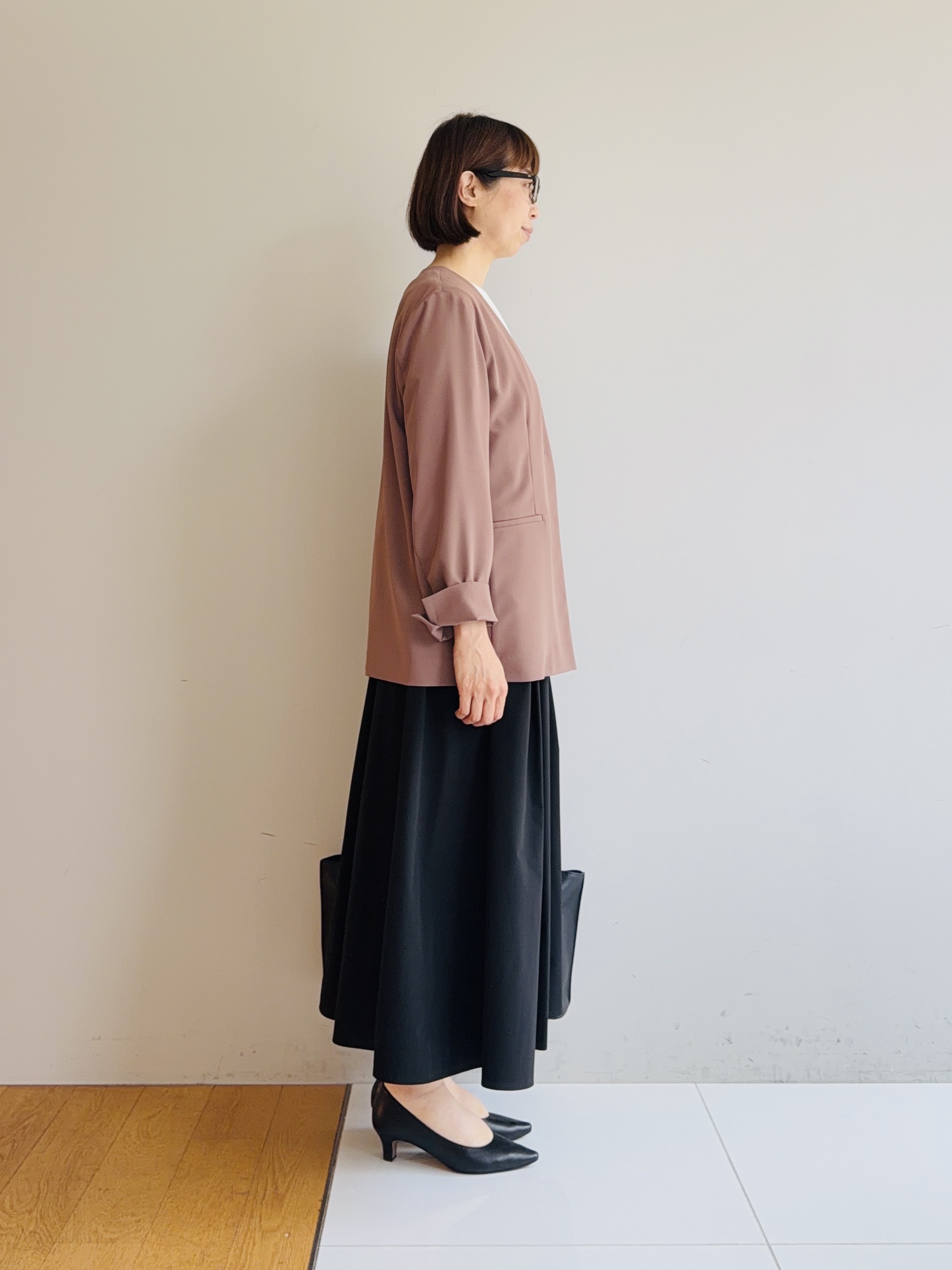 murayamaさんの「INDIVI｜【接触冷感／透湿／着る日傘】ノーカラージャケット」を使ったコーディネート