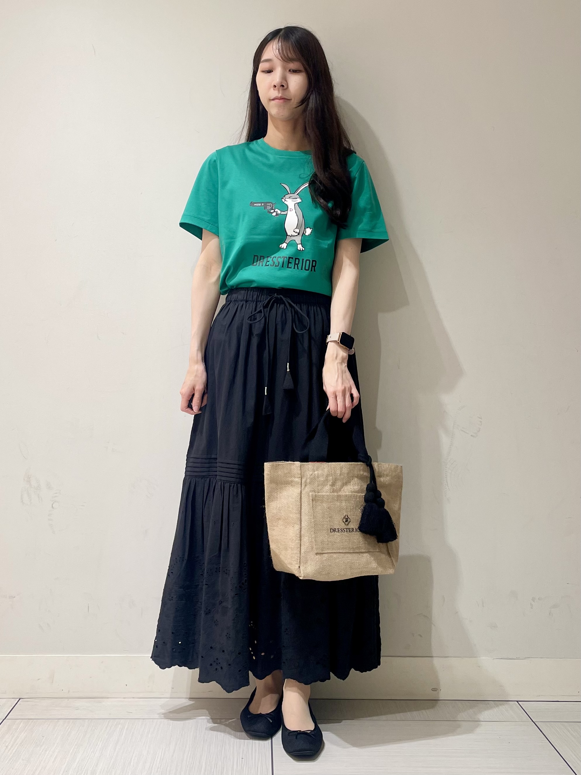 ことさんの「DRESSTERIOR｜【接触冷感／抗菌防臭／消臭】アイスクリアコットン ピストルラビットT」を使ったコーディネート