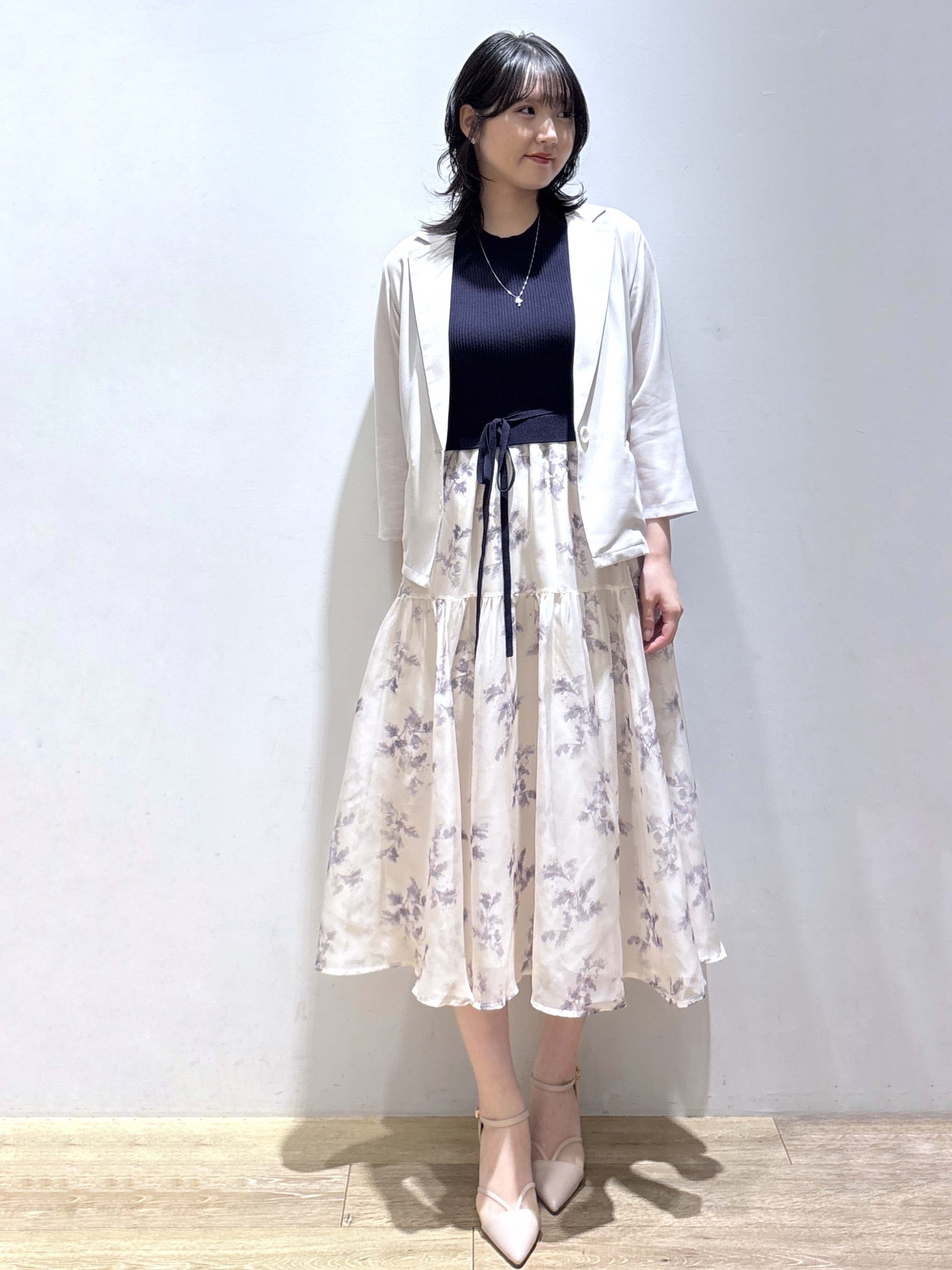 mizukiさんの「index｜【接触冷感／防シワ】ひんやり7分袖テーラードジャケット《洗濯機OK》」を使ったコーディネート