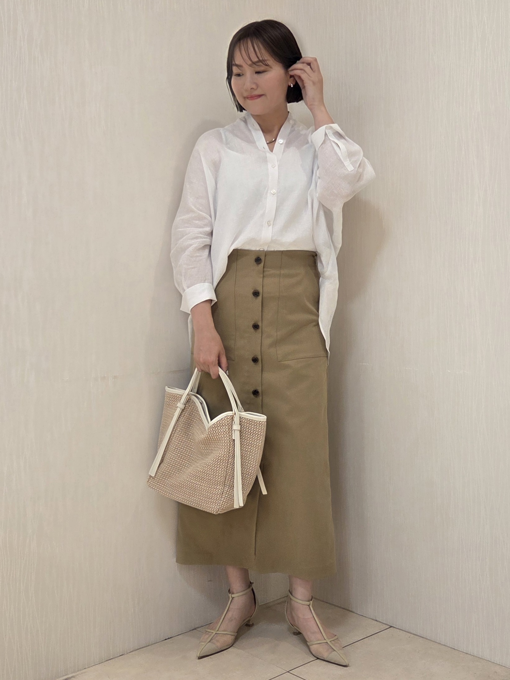 naokoさんの「UNTITLED｜【麻100】リネンドルマンシャツ」を使ったコーディネート