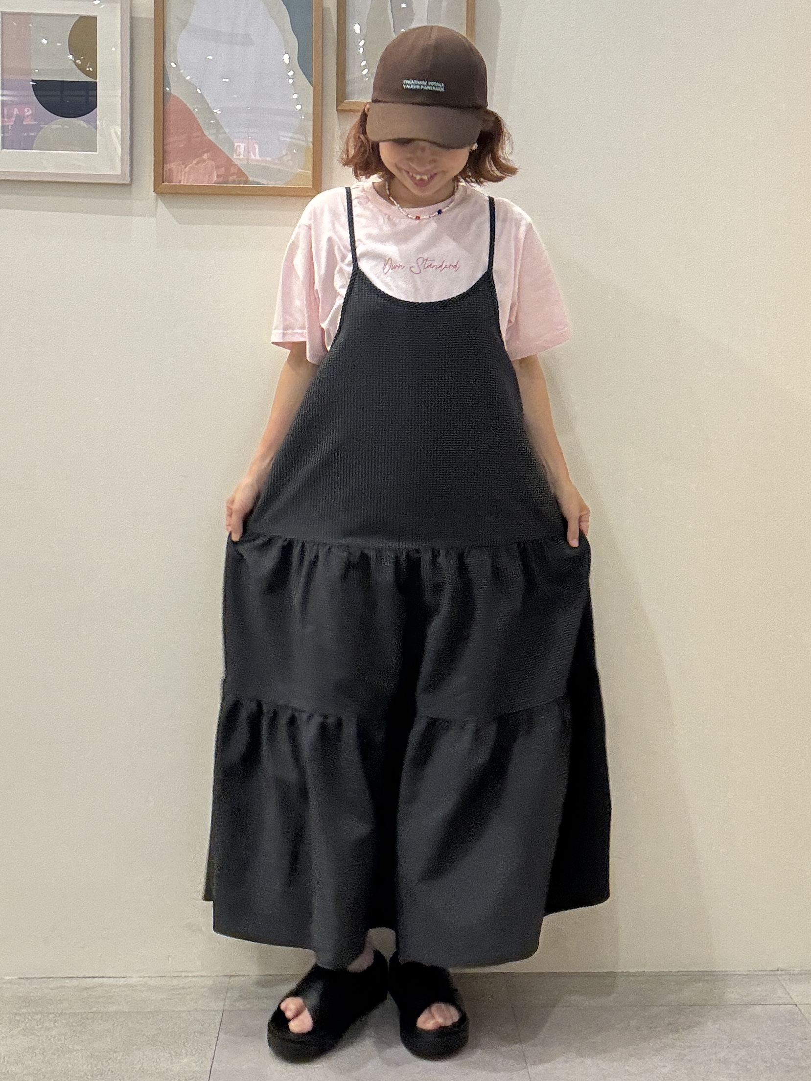 たけぴさんの「SHOO･LA･RUE｜【洗濯機可/S-LL】夏に快適サラサラ感 大人のプリントTシャツ」を使ったコーディネート