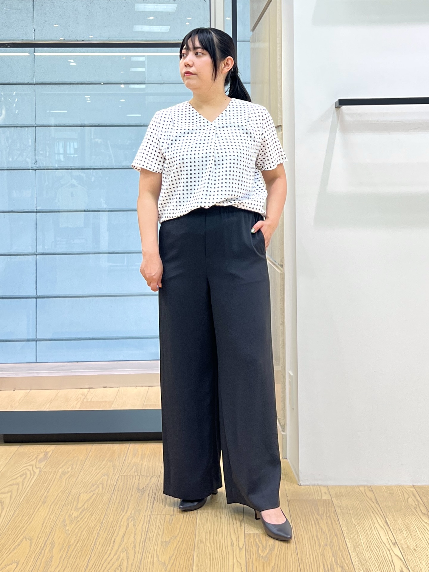 shimaさんの「INDIVI｜【接触冷感／透湿／着る日傘】ノーカラージャケット」を使ったコーディネート