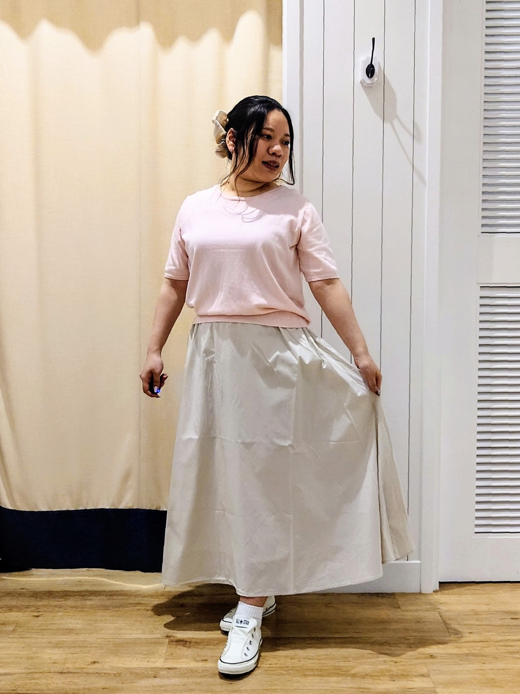Haraさんの「Dessin｜【A4収納可】ペーパーメッシュ タッセル付き配色トート」を使ったコーディネート