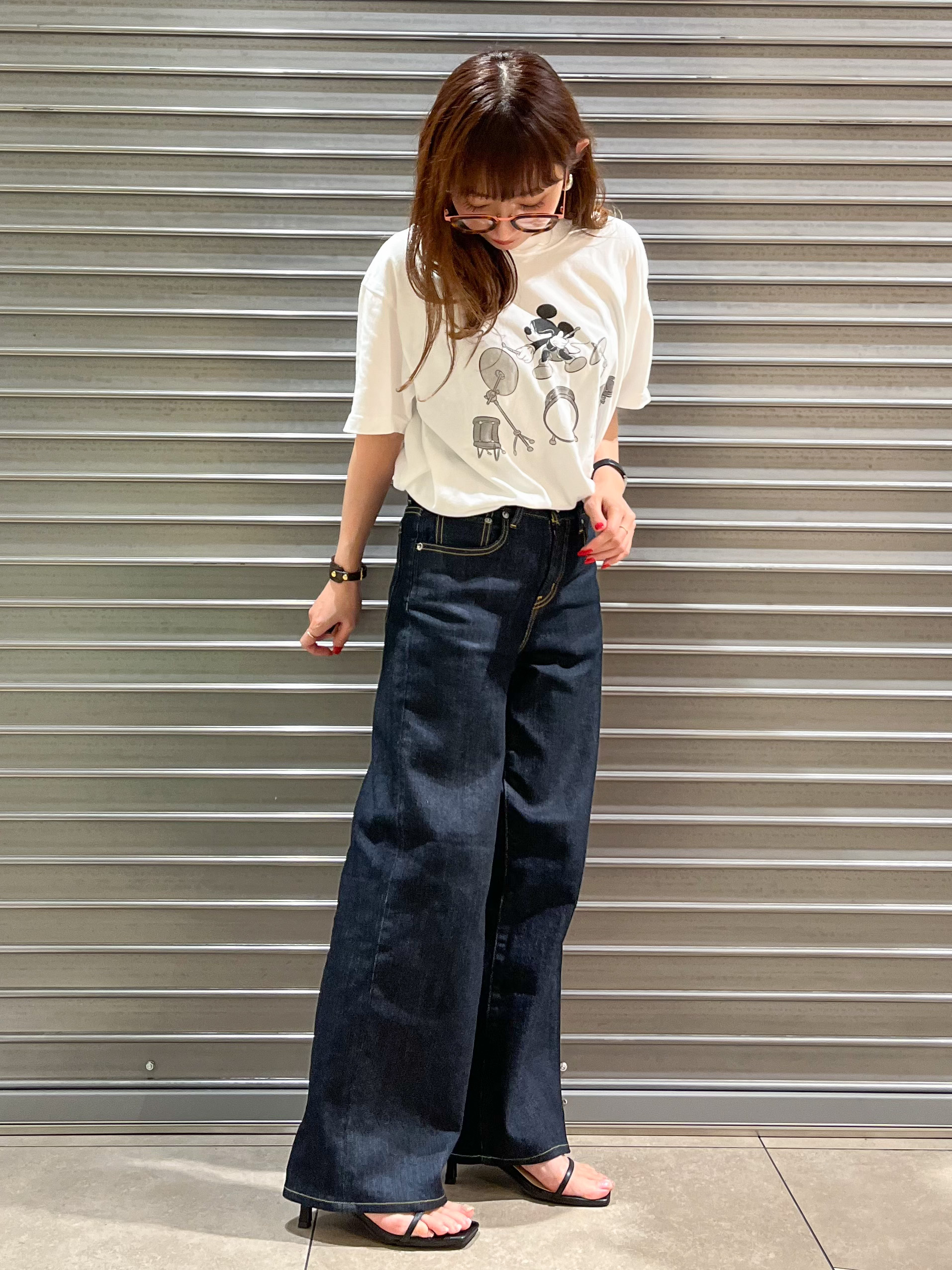 じゅんさんの「DRESSTERIOR｜◆GOOD ROCK SPEED（グッドロックスピード）ドラム ミッキーマウス Tシャツ」を使ったコーディネート