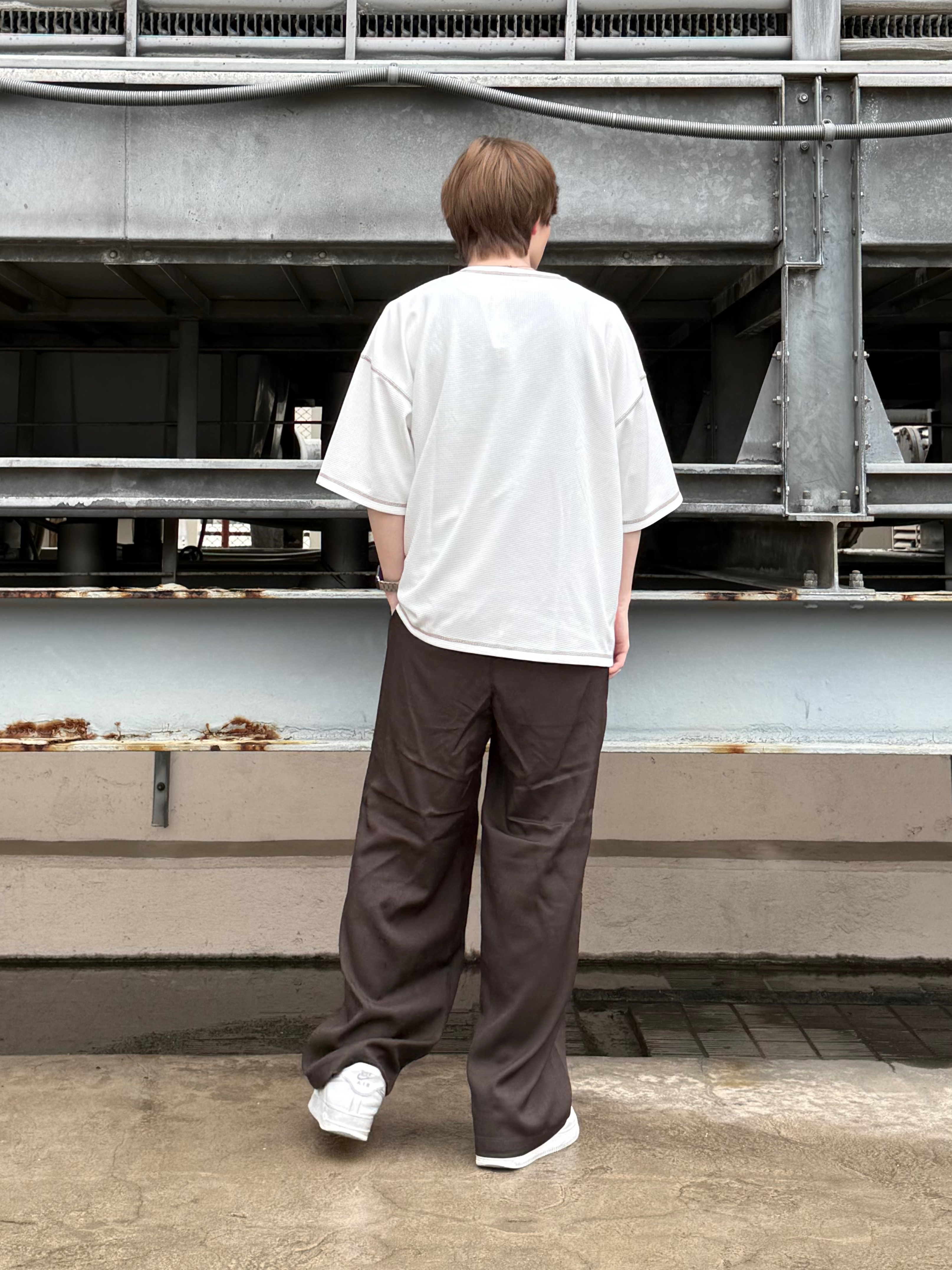 カネダさんの「tk.TAKEO KIKUCHI｜【気化熱冷却／涼しい】ワッフルカットソー」を使ったコーディネート